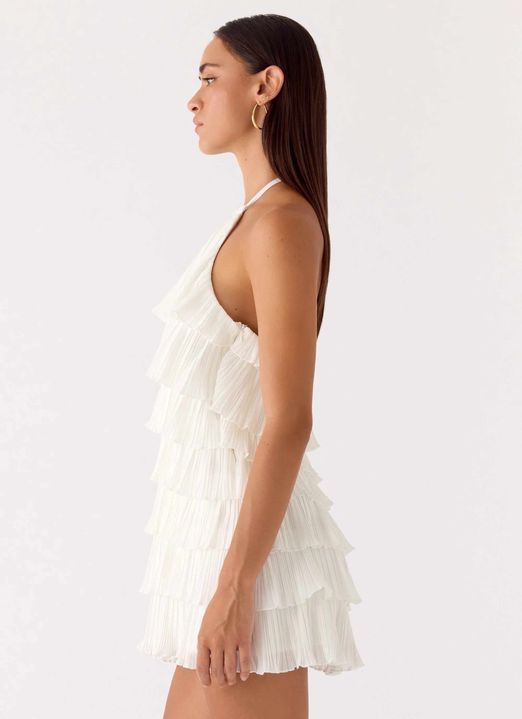 Lunar Bloom Mini Dress Ivory