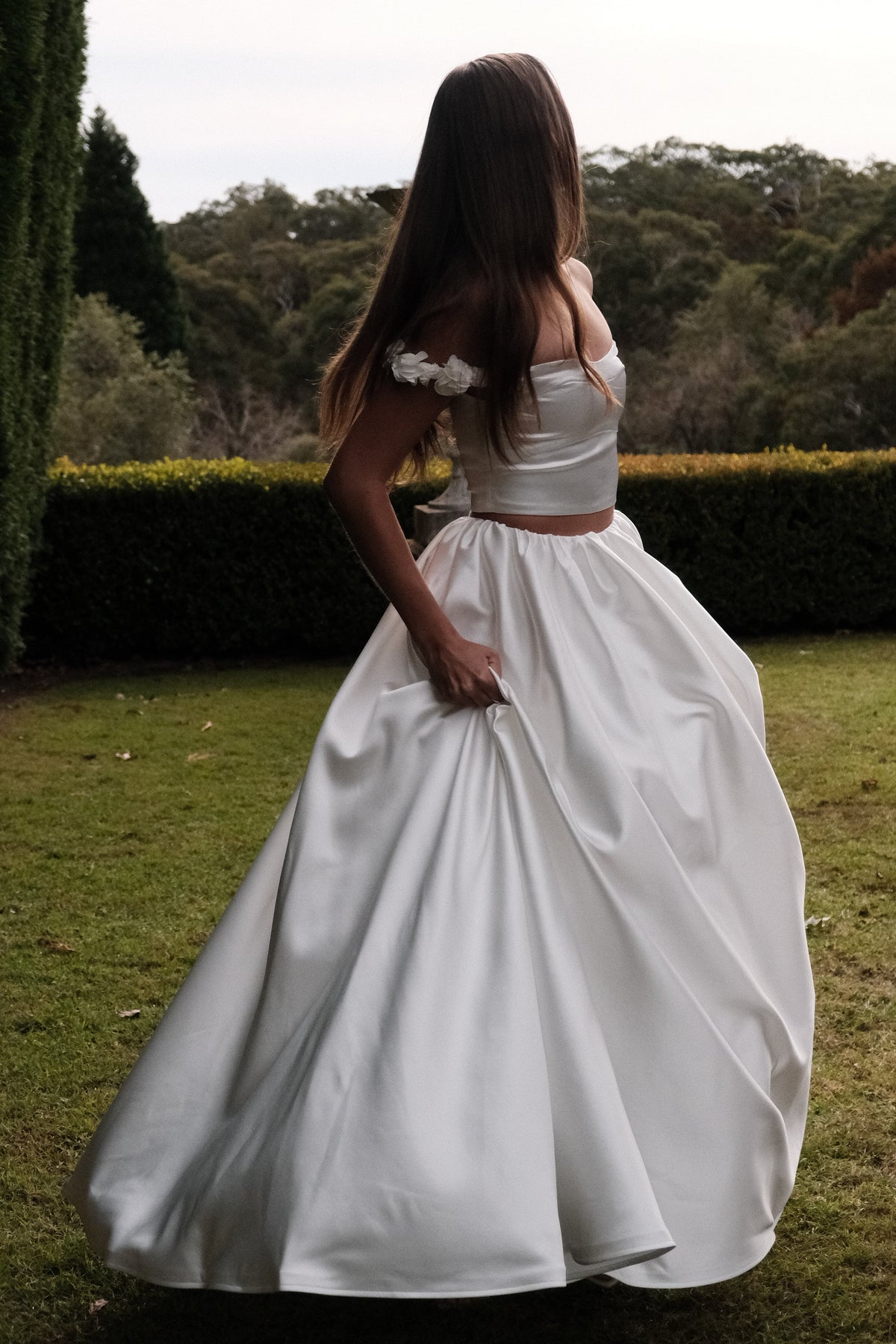 Kelsey Satin Maxi Skirt White