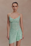 Zahra Diamante Cowl Mini Dress Mint