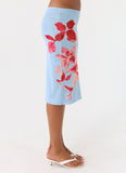 Tamia Midi Skirt - Blue Petal