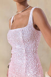 Rionelle Pink And White Sequin Mini Dress