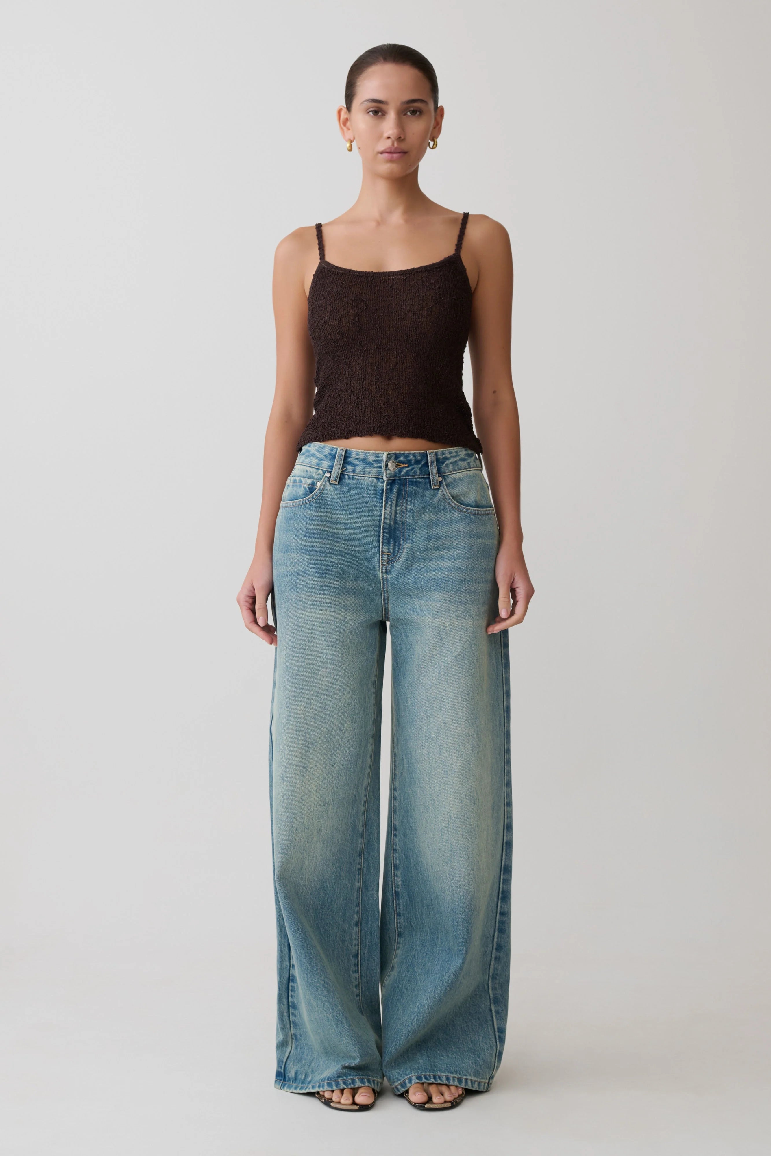 Mattais Boucle Knit Top Dark Chocolate