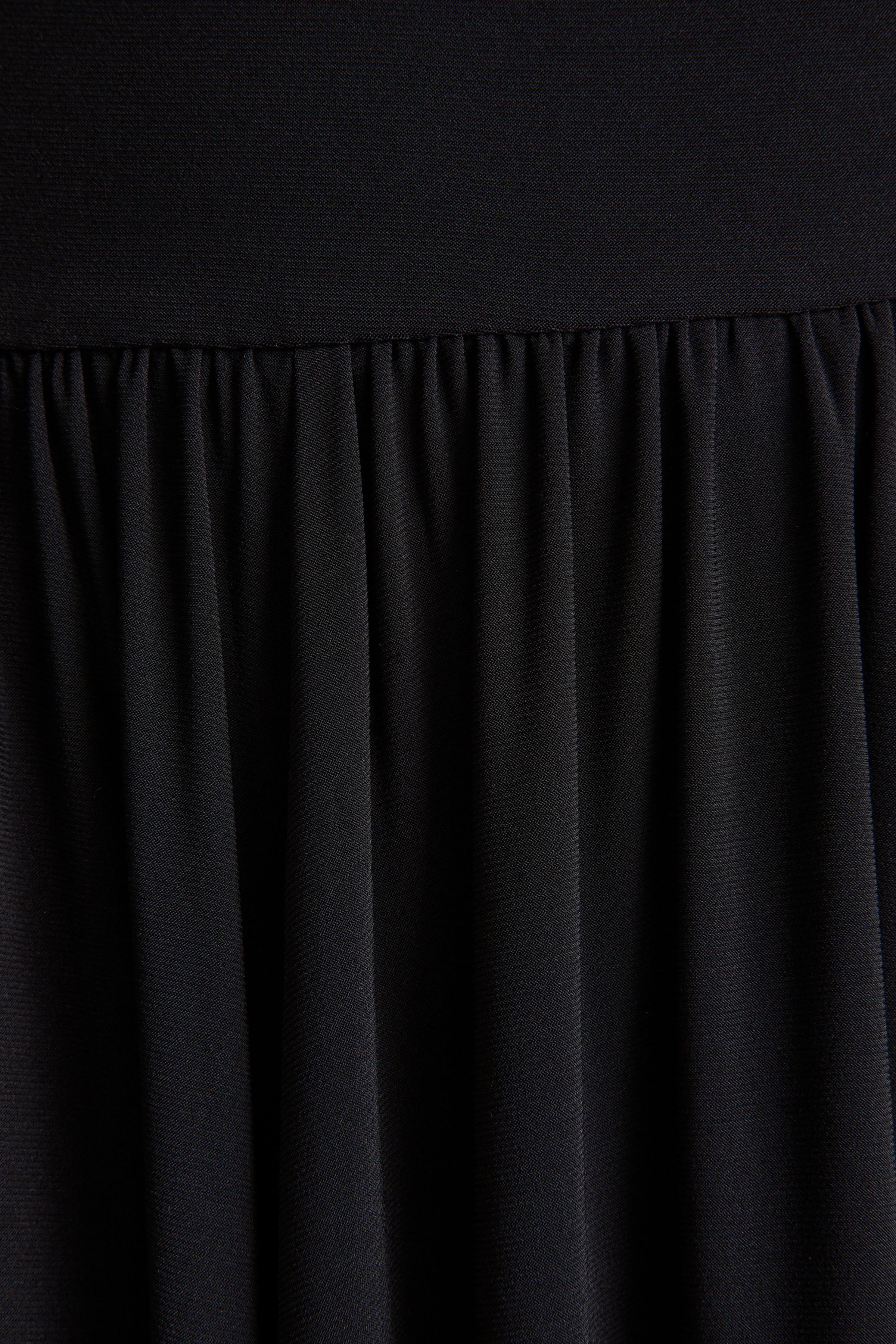 Saskia Black Bardot Neck Maxi Dress