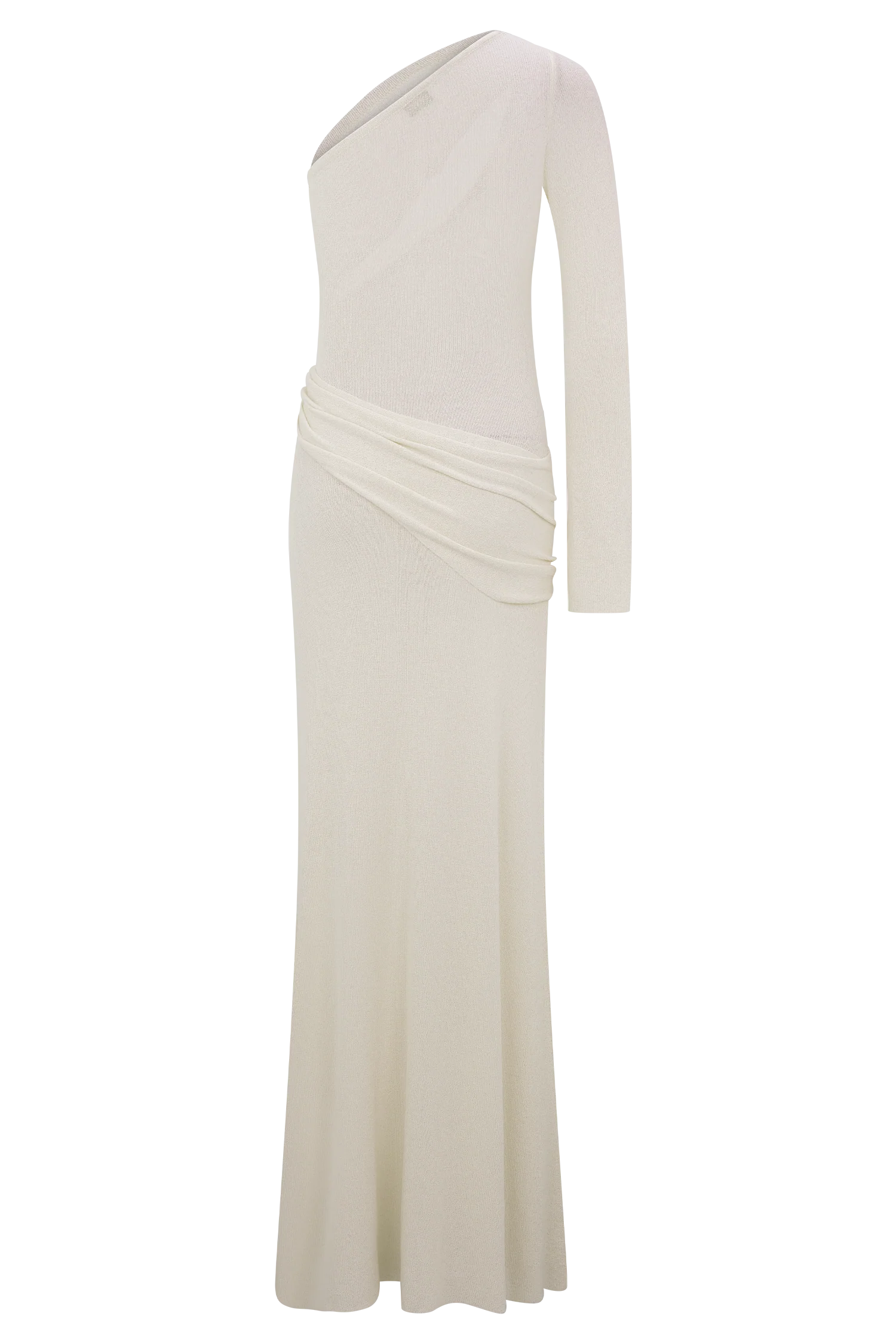 Alexius One Shoulder Knit Maxi Dress Ivory