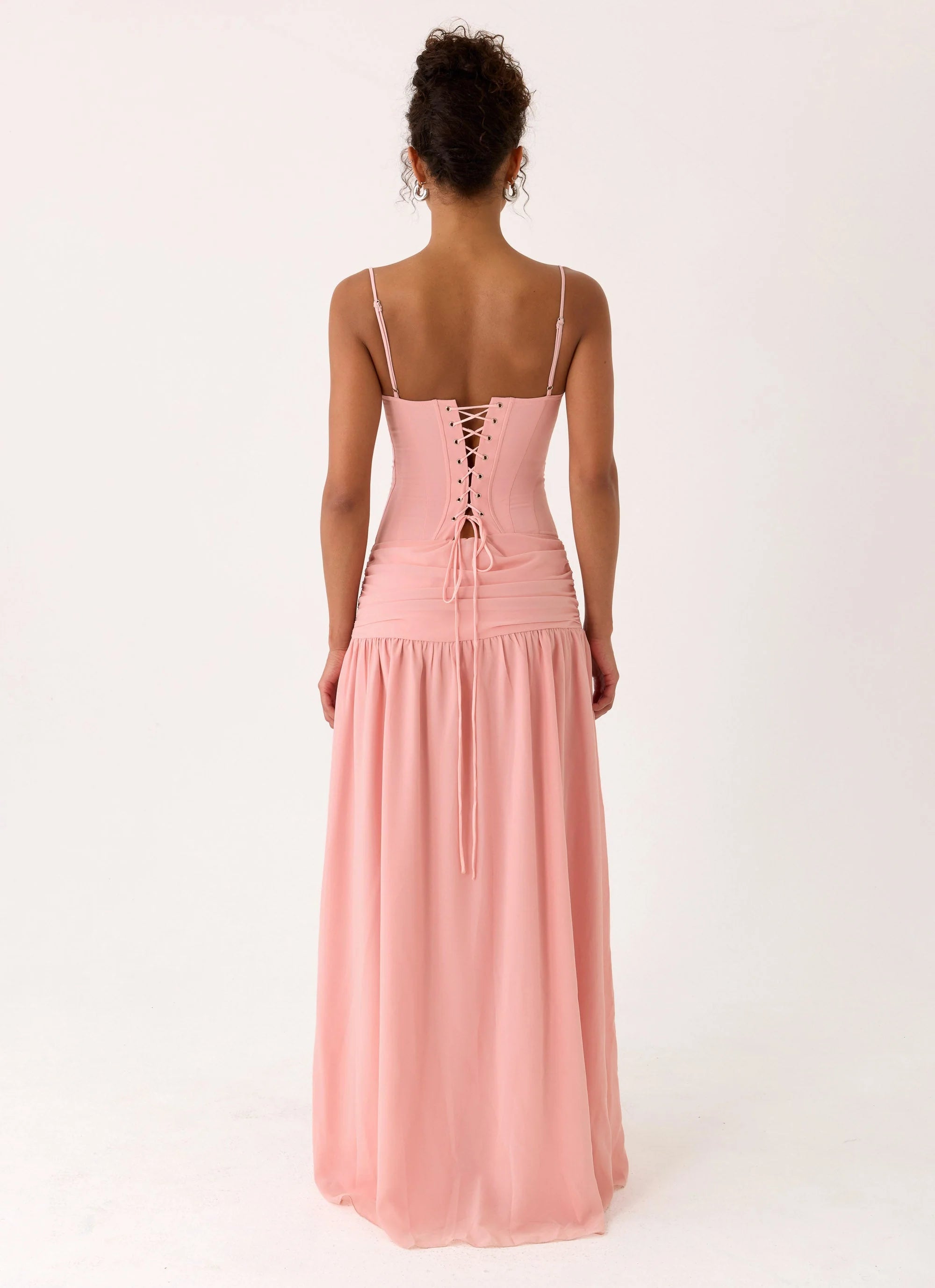 Clemence Bustier Maxi Dress Coral