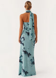 Songbird Maxi Dress Blue Black Floral