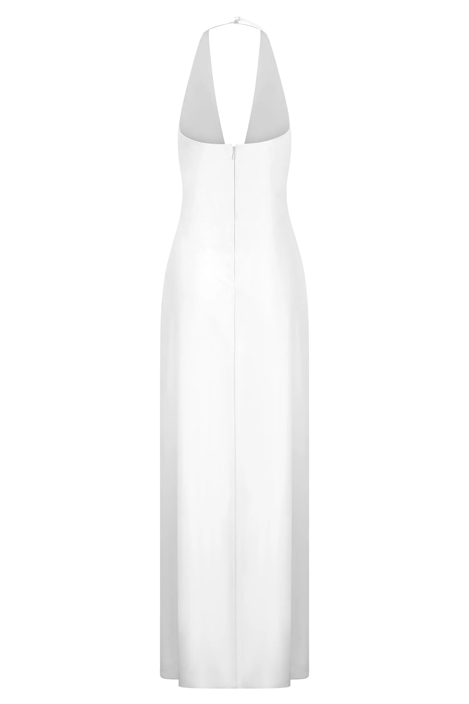 Alice Satin Halter Maxi Dress White