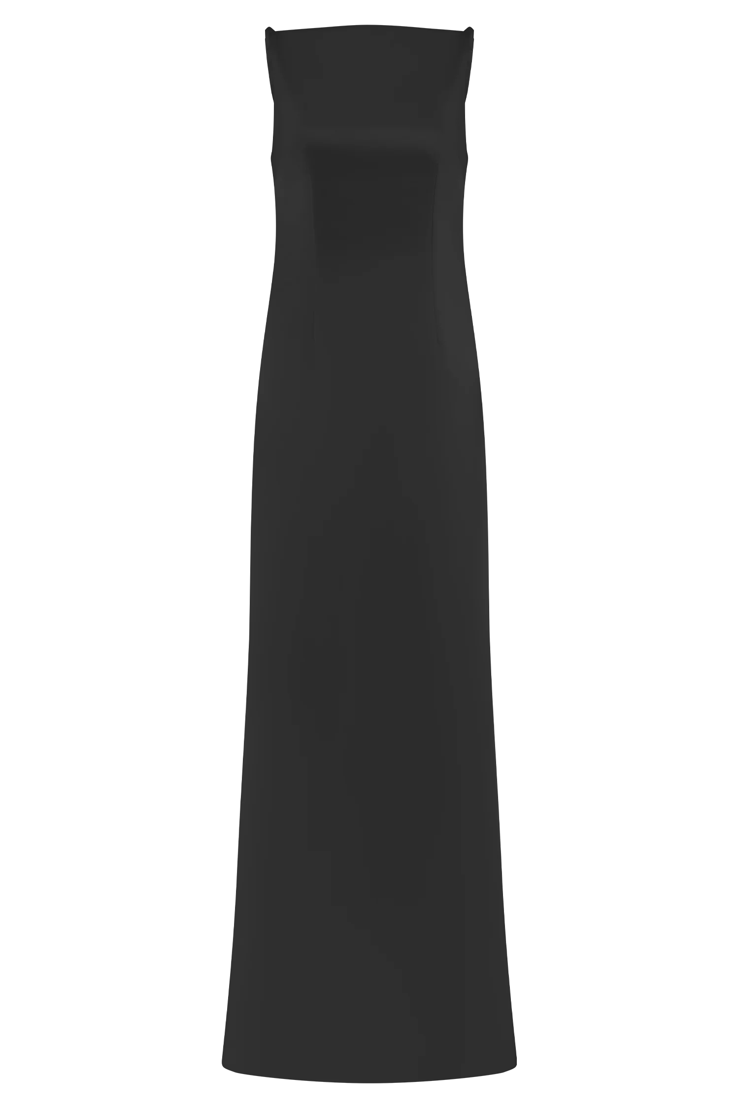 Violet Sleeveless Satin Maxi Dress Black