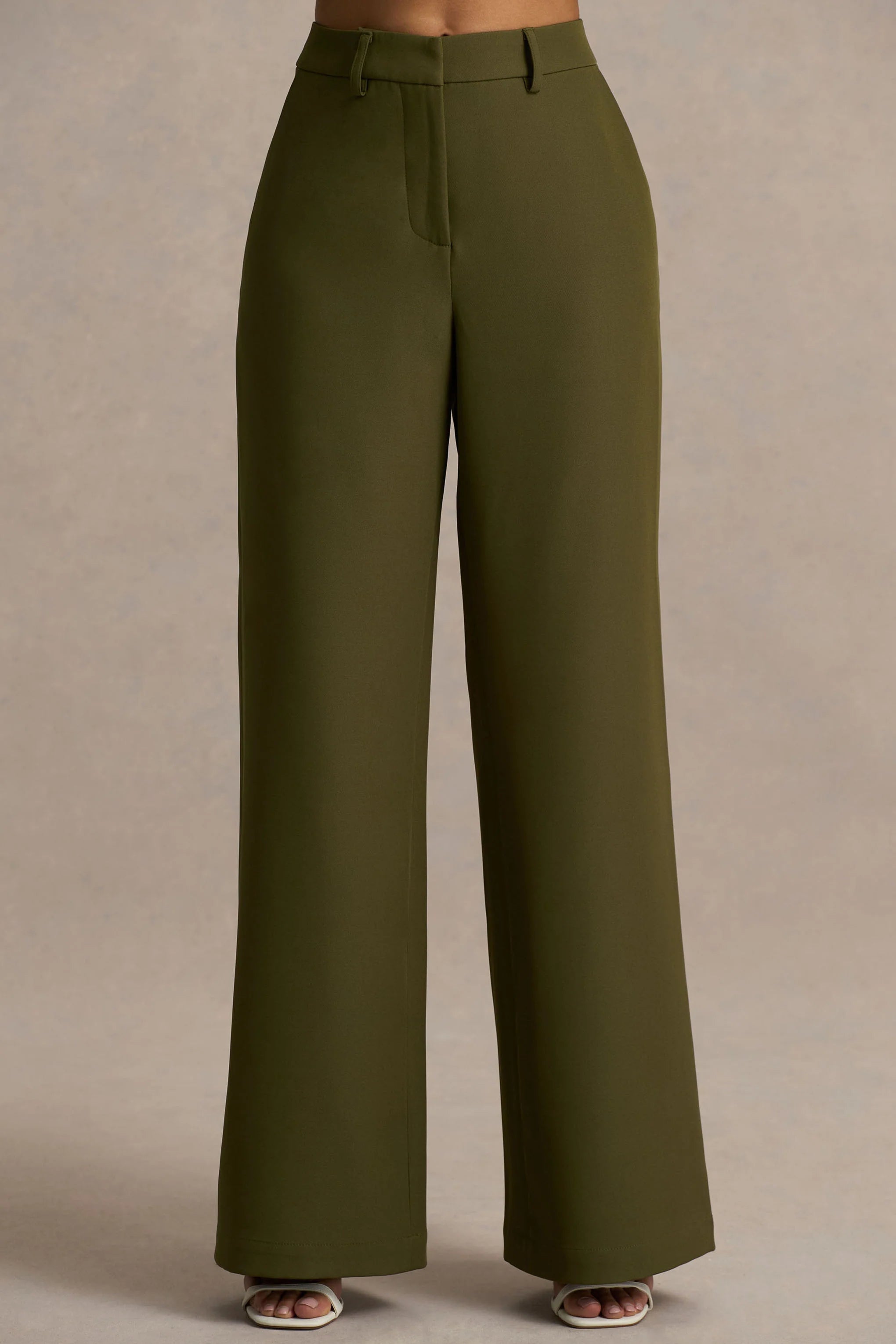 Silvia Olive Straight Leg Trousers