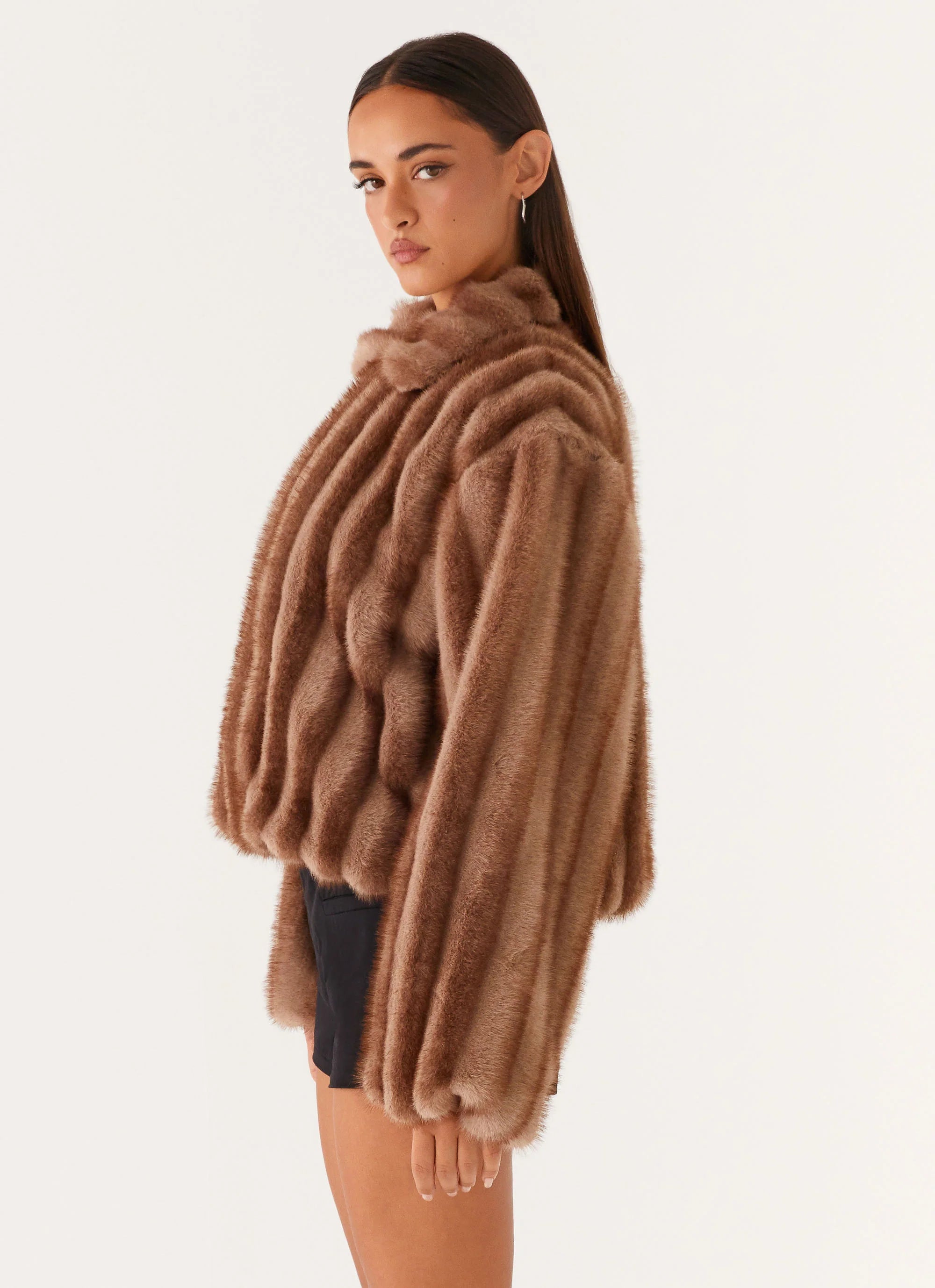 Naylor Faux Fur Jacket Brown
