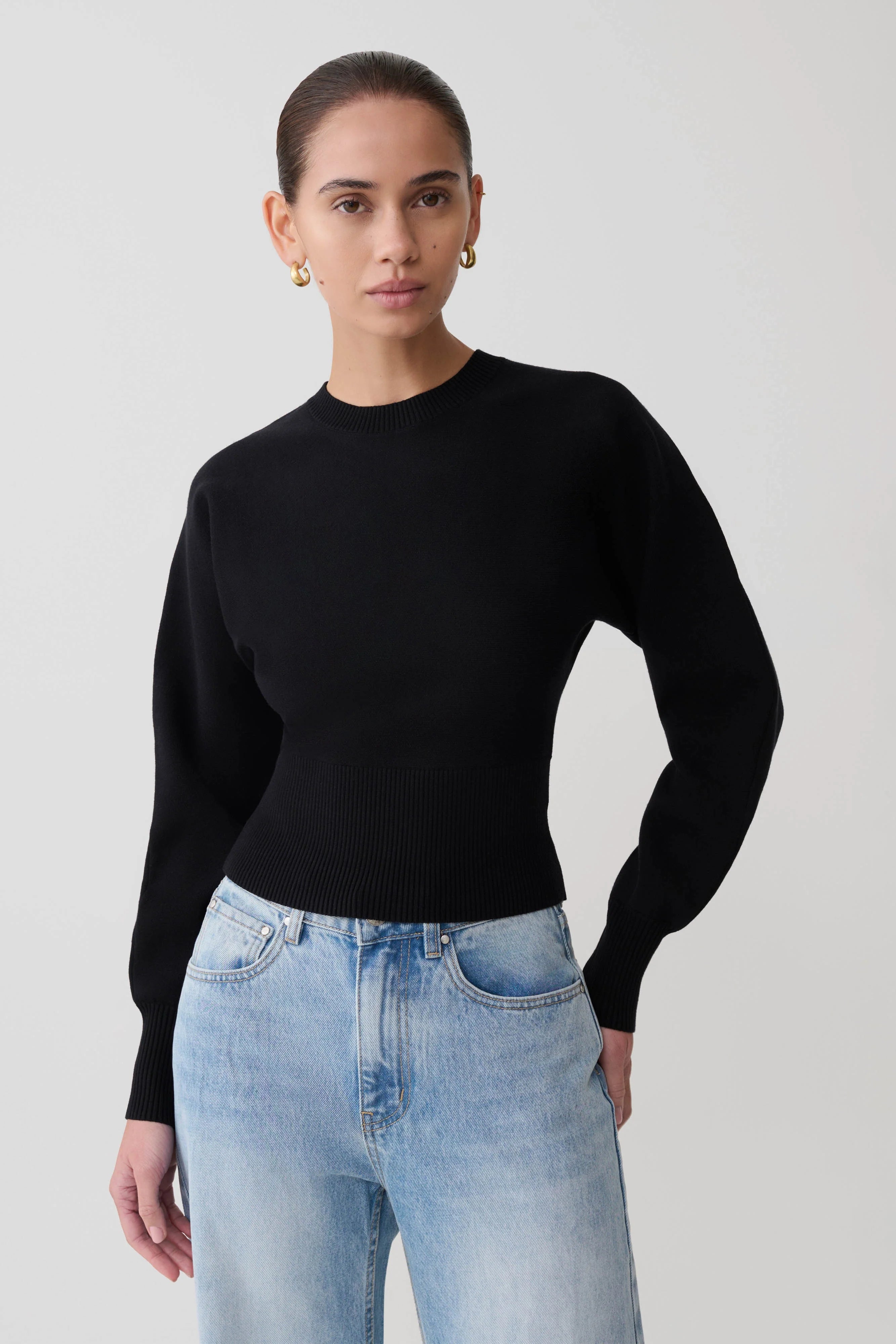 Ciaralee Cinched Waist Jumper Black