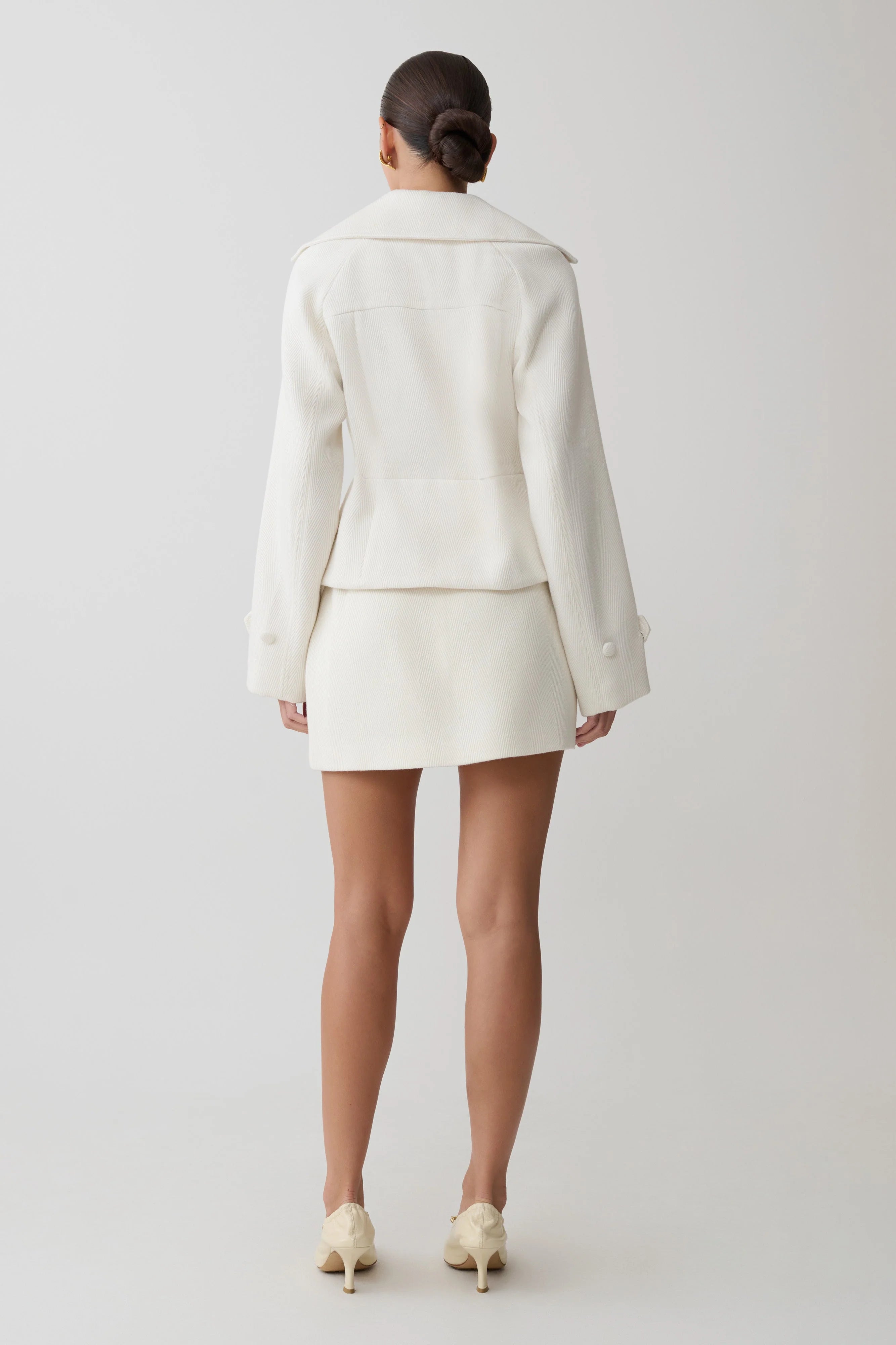 Elara Suiting Mini Skirt Ivory