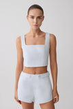 Josephine Crop Top With Open Back Ice Blue