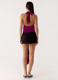 Right Back Halter Top Maroon