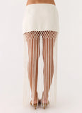 Mania Tassel Mini Skirt Ivory