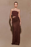 Jasiel Strapless Knit Maxi Dress Chocolate