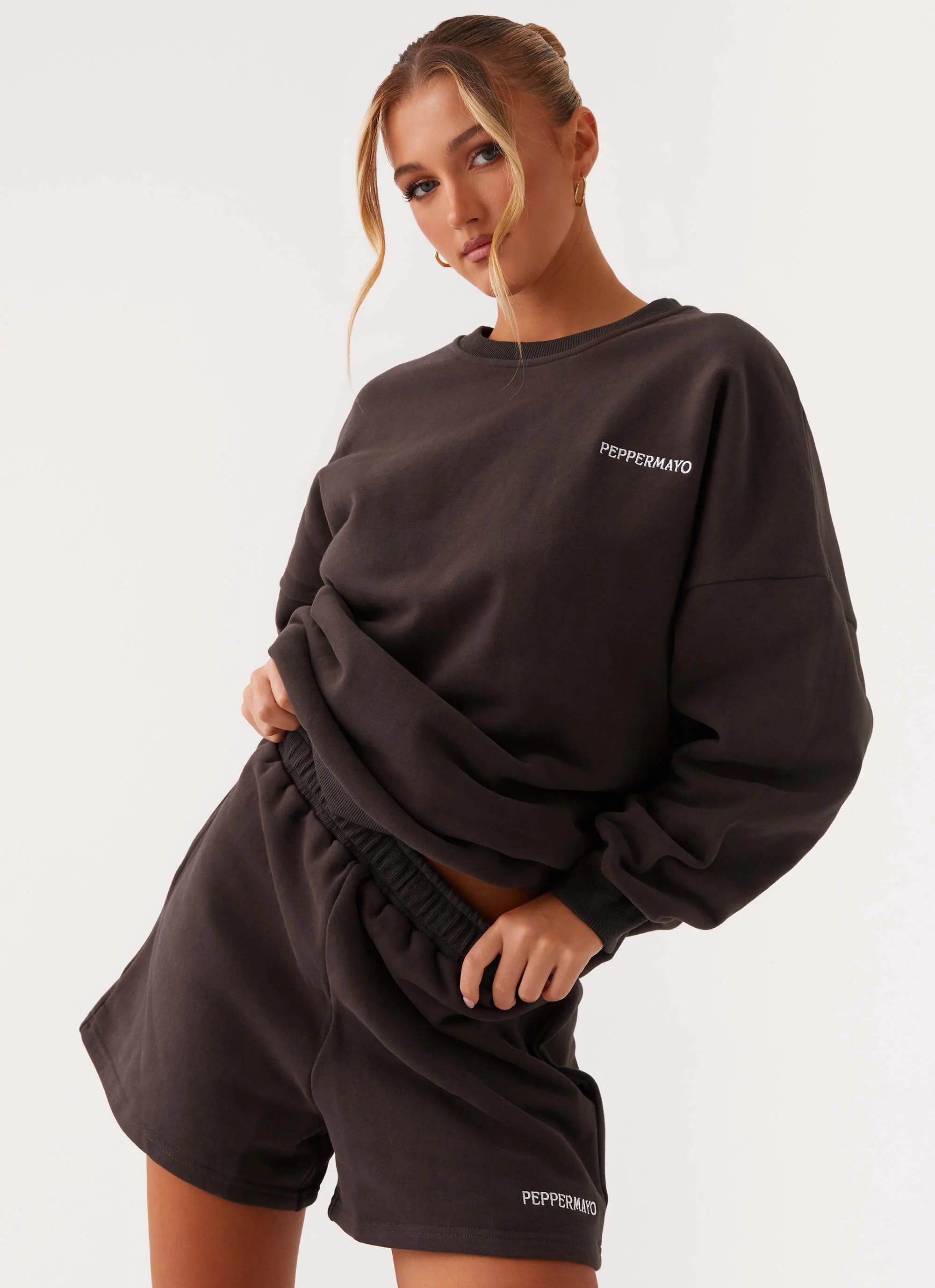 Signature Oversized Sweatshirt Charcoal