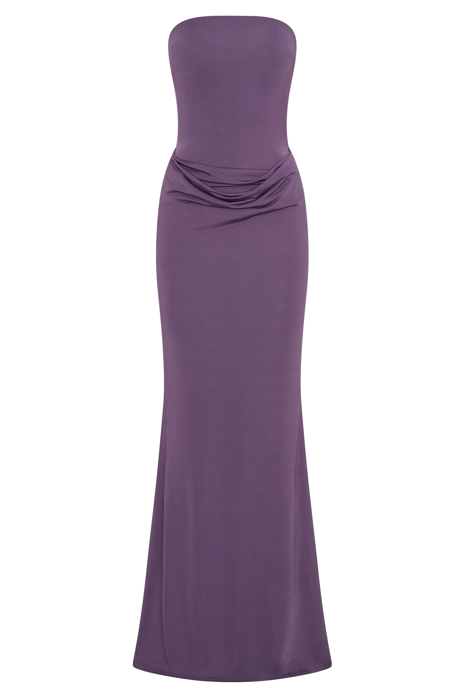 Madison Strapless Slinky Maxi Dress Purple