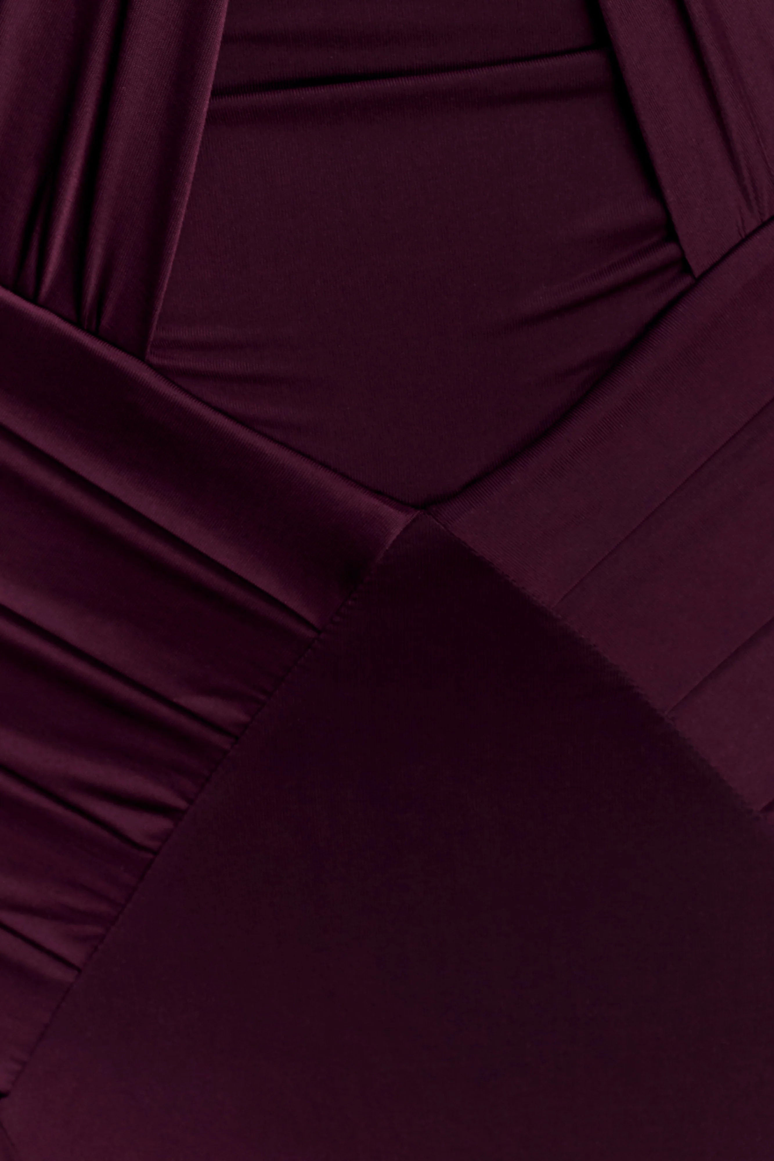 Indira Gathered Slinky Halter Maxi Dress Mahogany