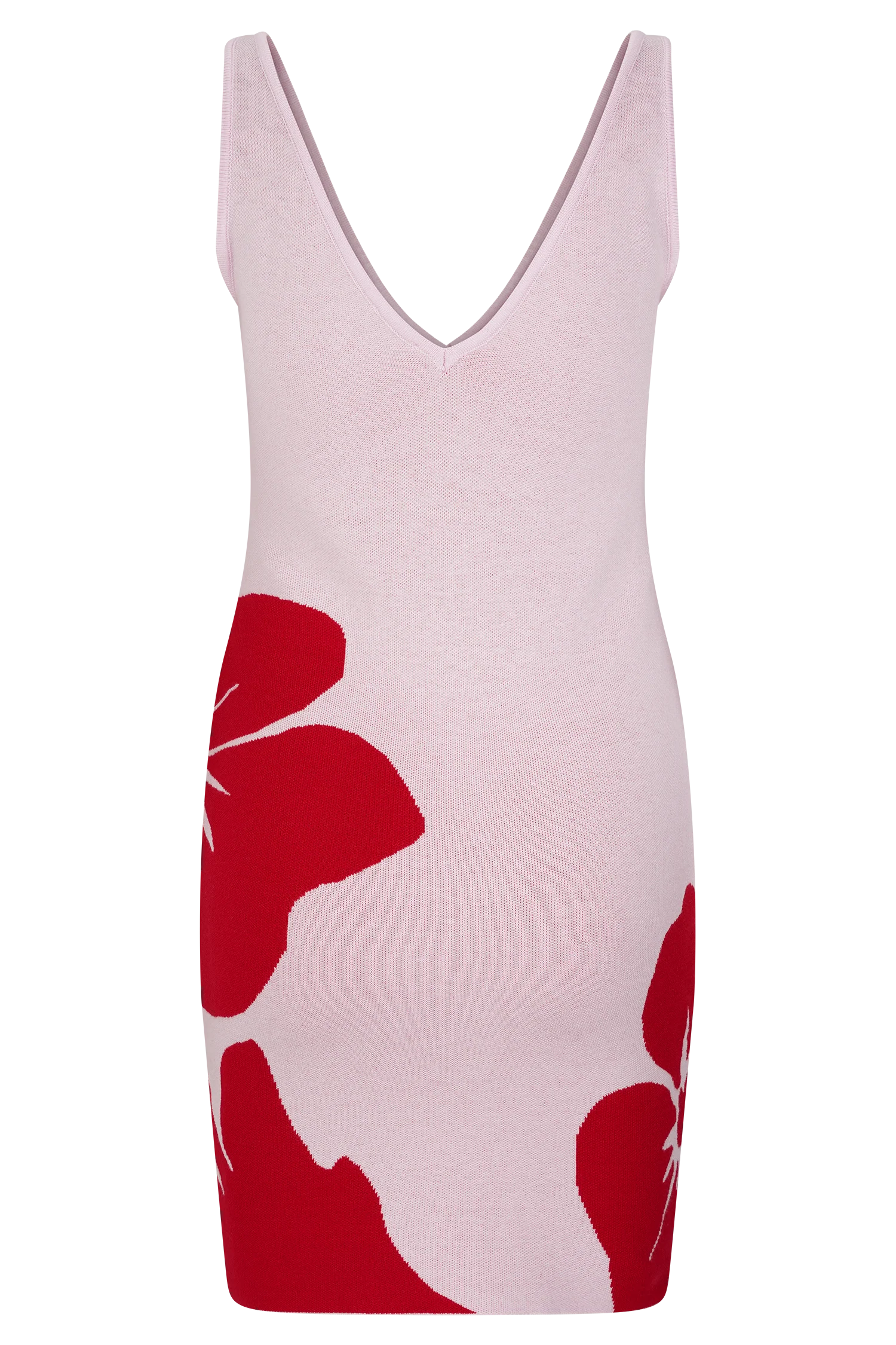 Dorothy Knit Print Mini Dress Red Deco Fleur Print