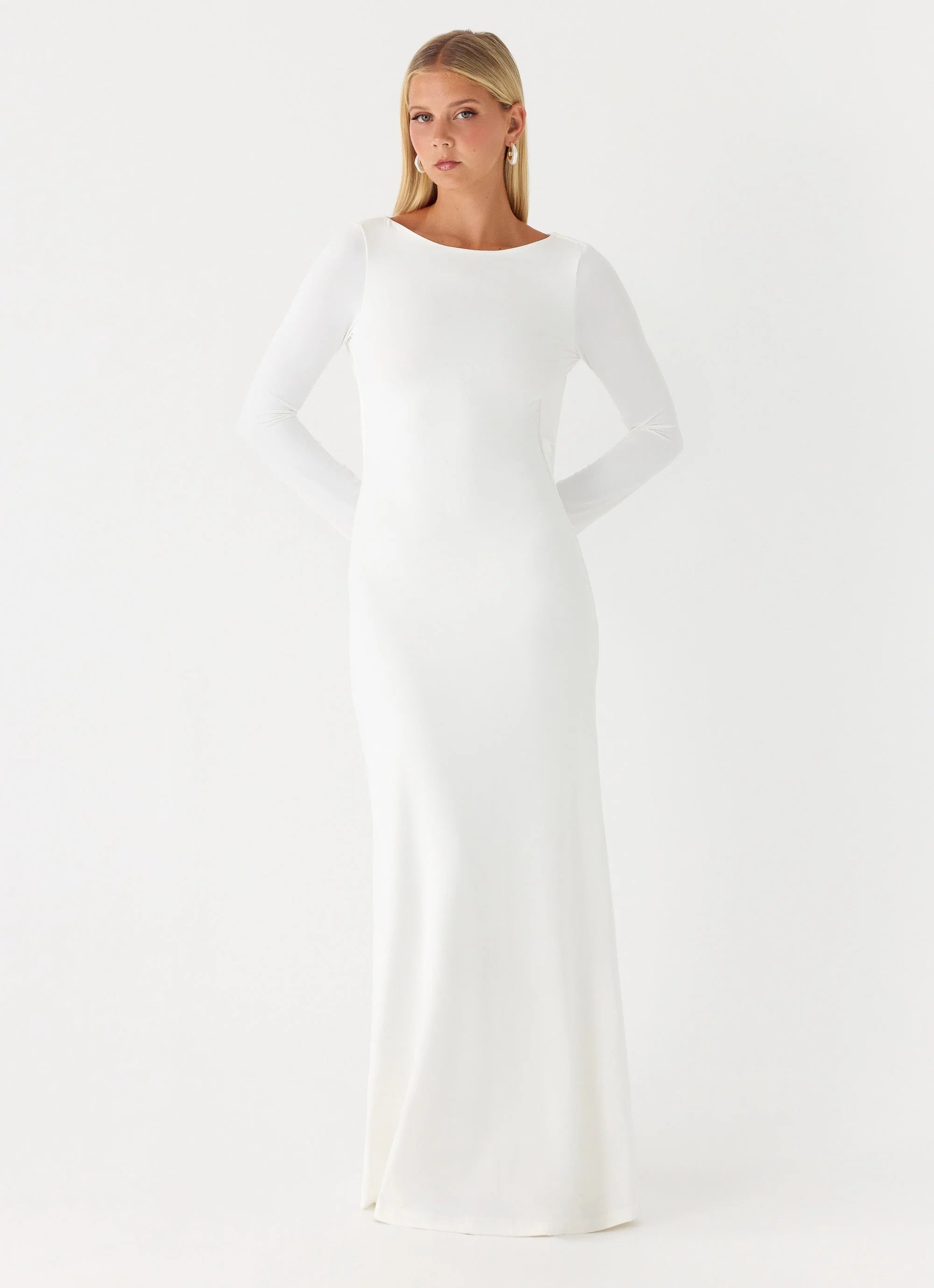 Elmont Long Sleeve Maxi Dress White