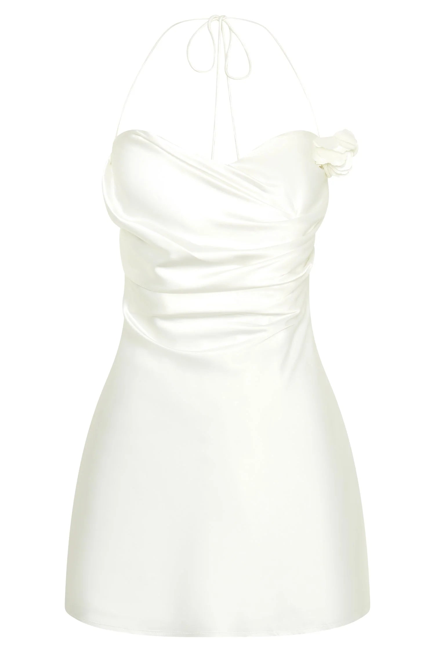 Otillie Rose Halter Mini Dress White