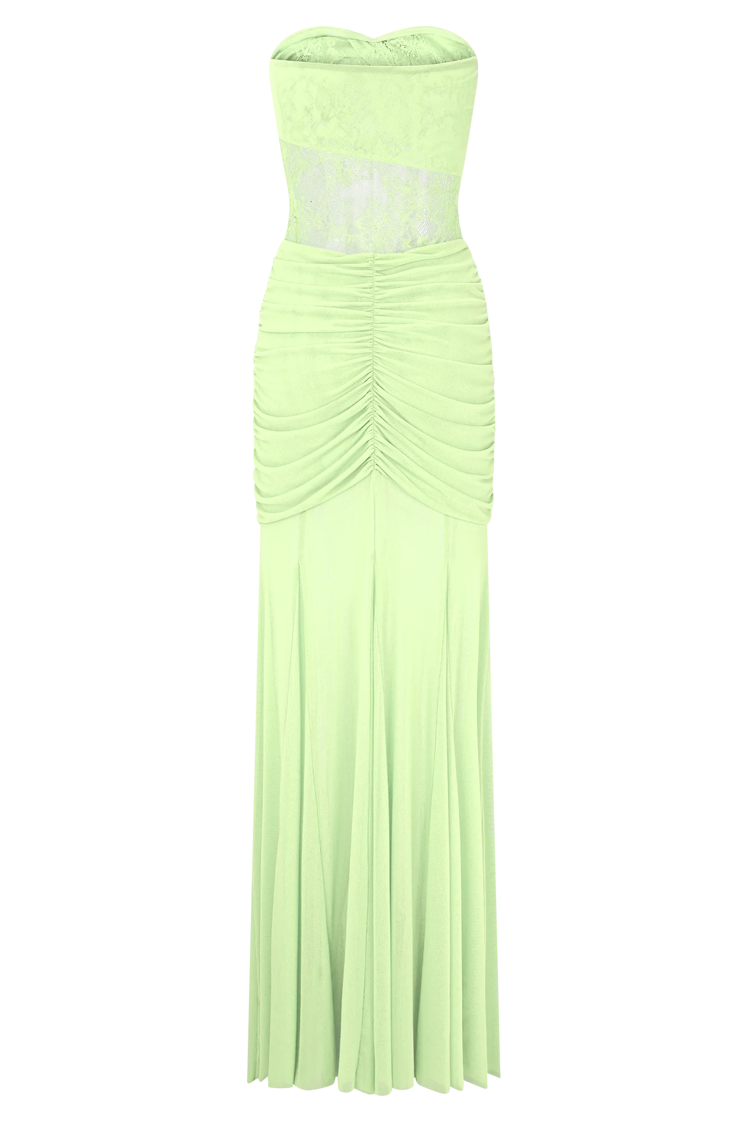 Khadijah Lace And Mesh Maxi Dress Sage