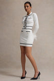 Seine Cream Knit Mini Skirt
