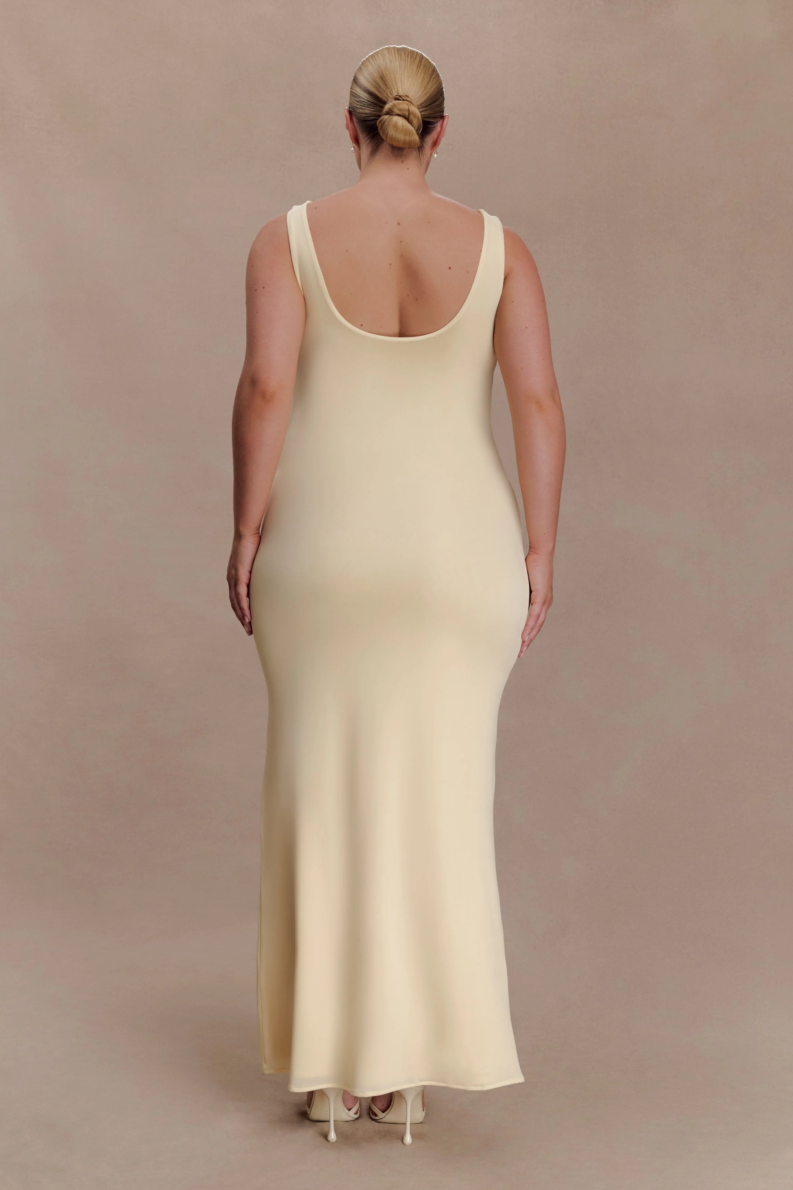 Marta Slinky Cowl Maxi Dress Lemon