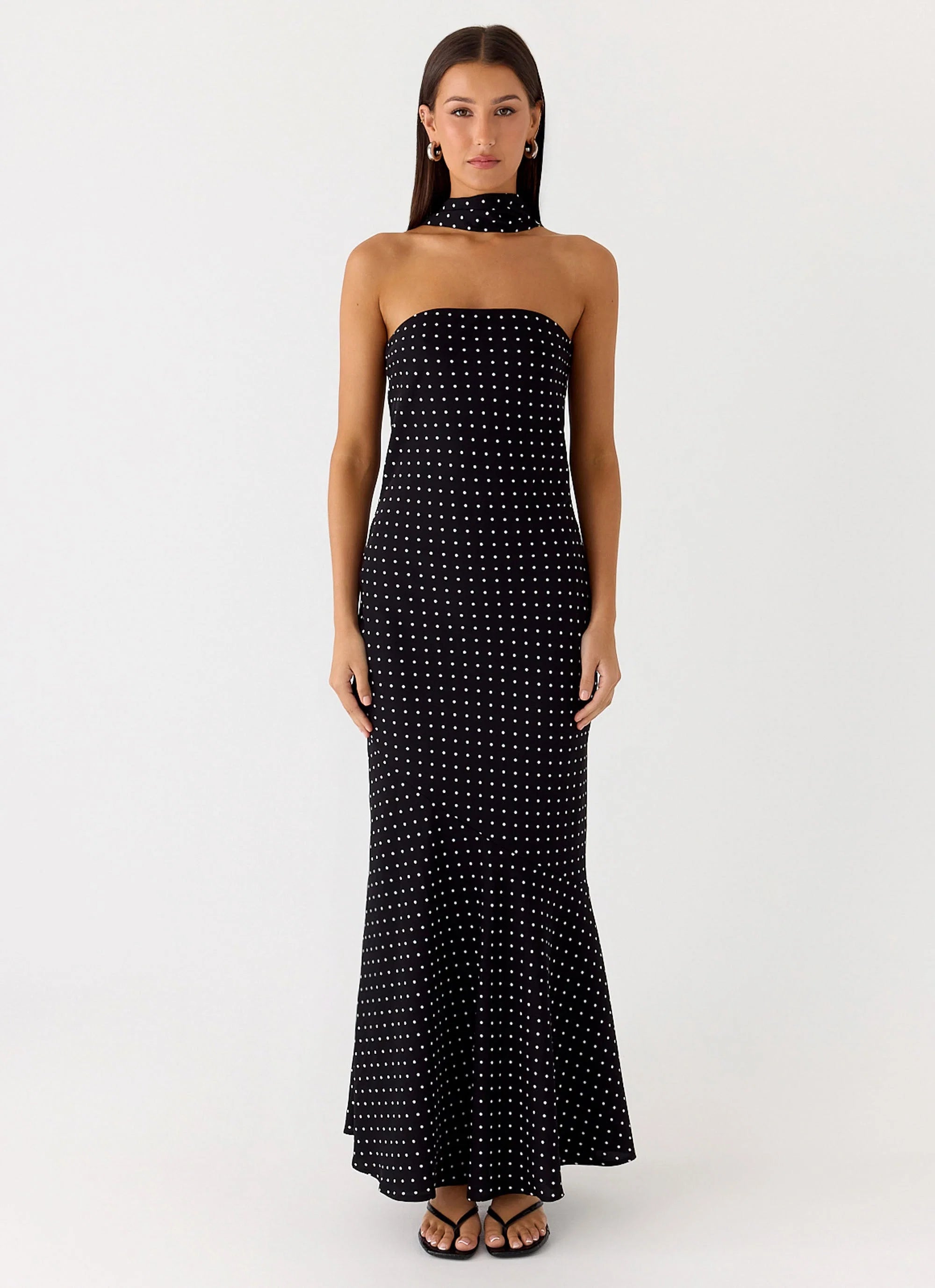Under The Pagoda Maxi Dress Black Polkadot