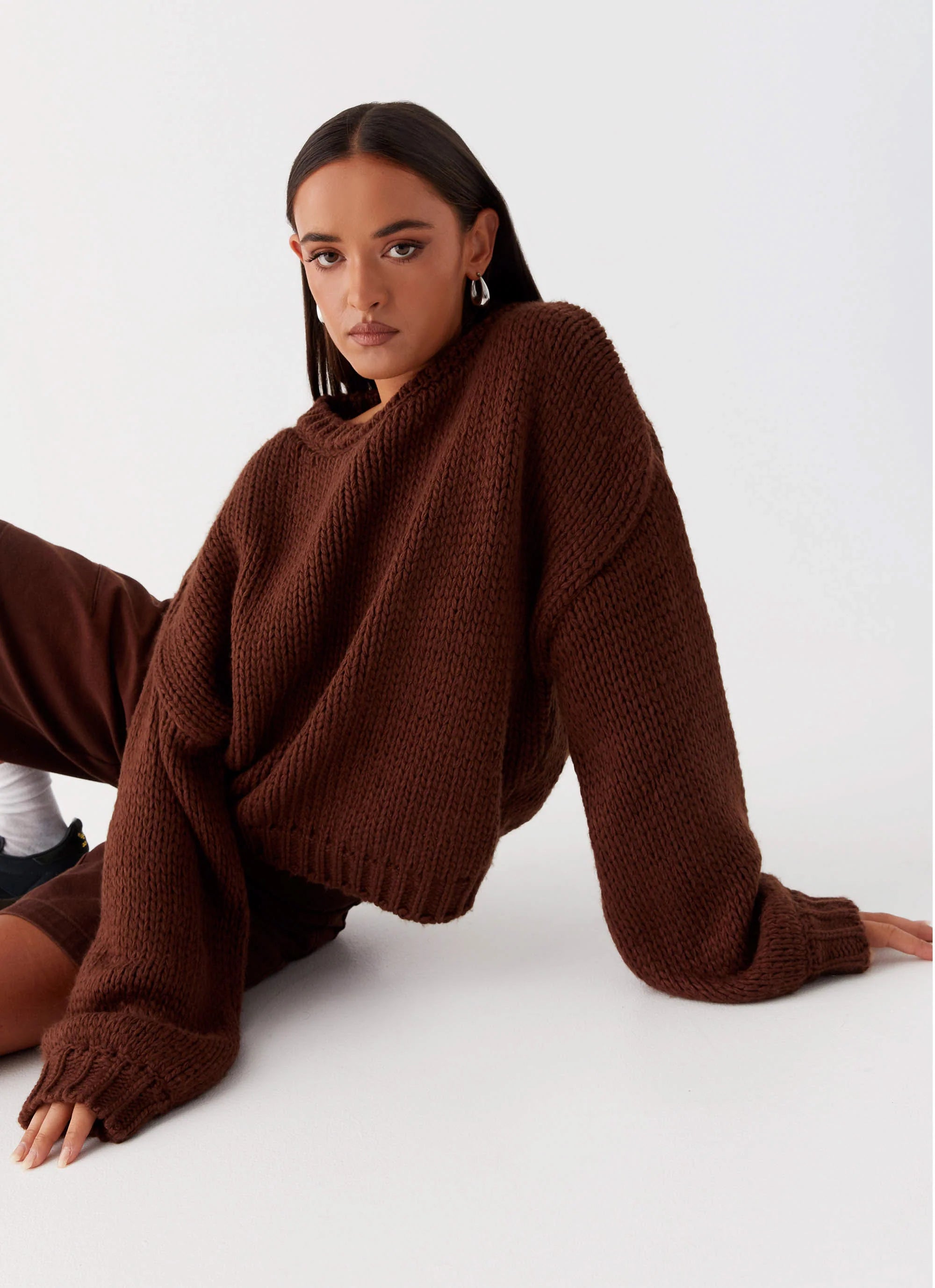 Costella Knit Sweater Brown