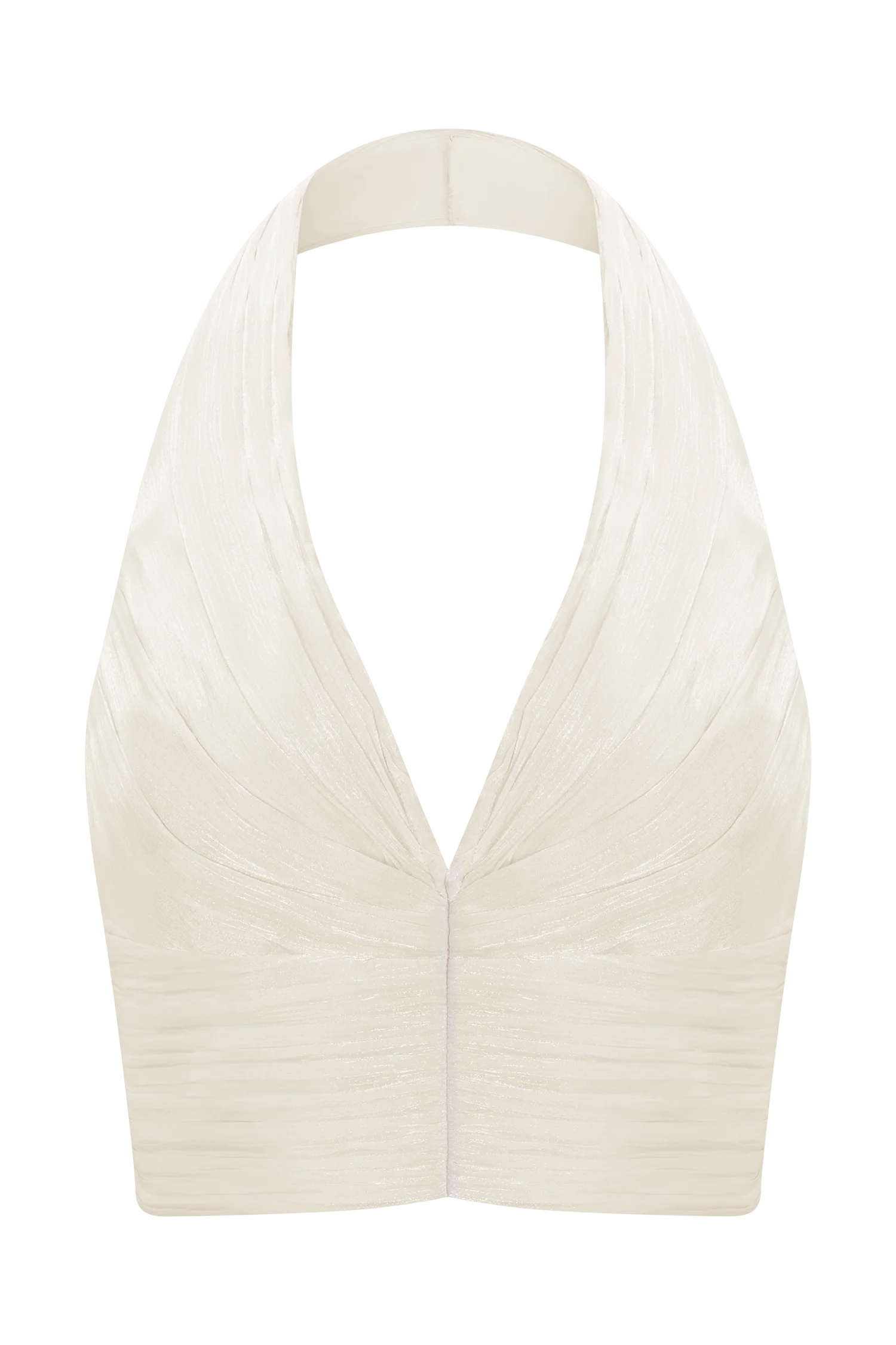 Makena Gathered V Neck Top Opal White