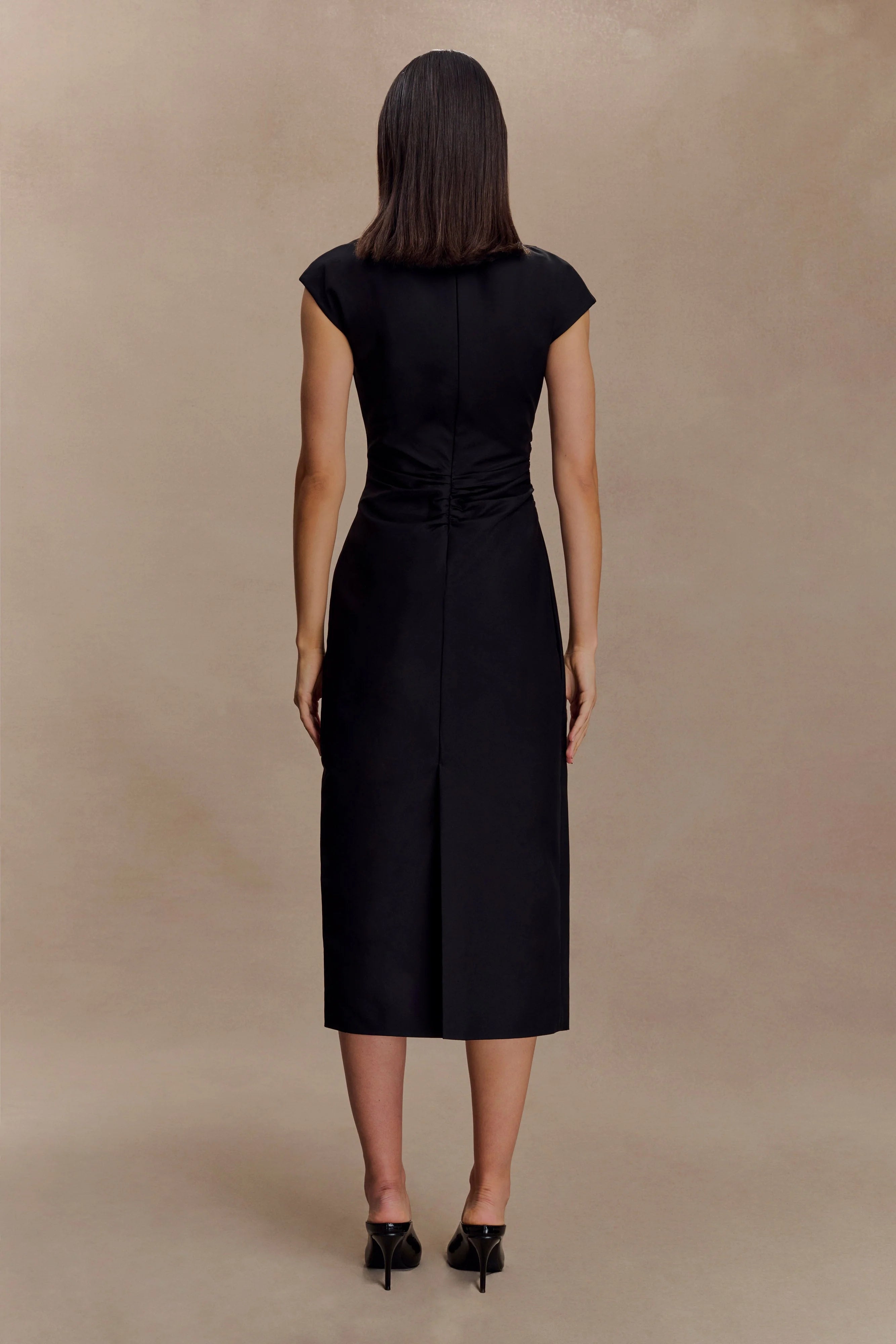 Lorena Cotton Midi Dress Black