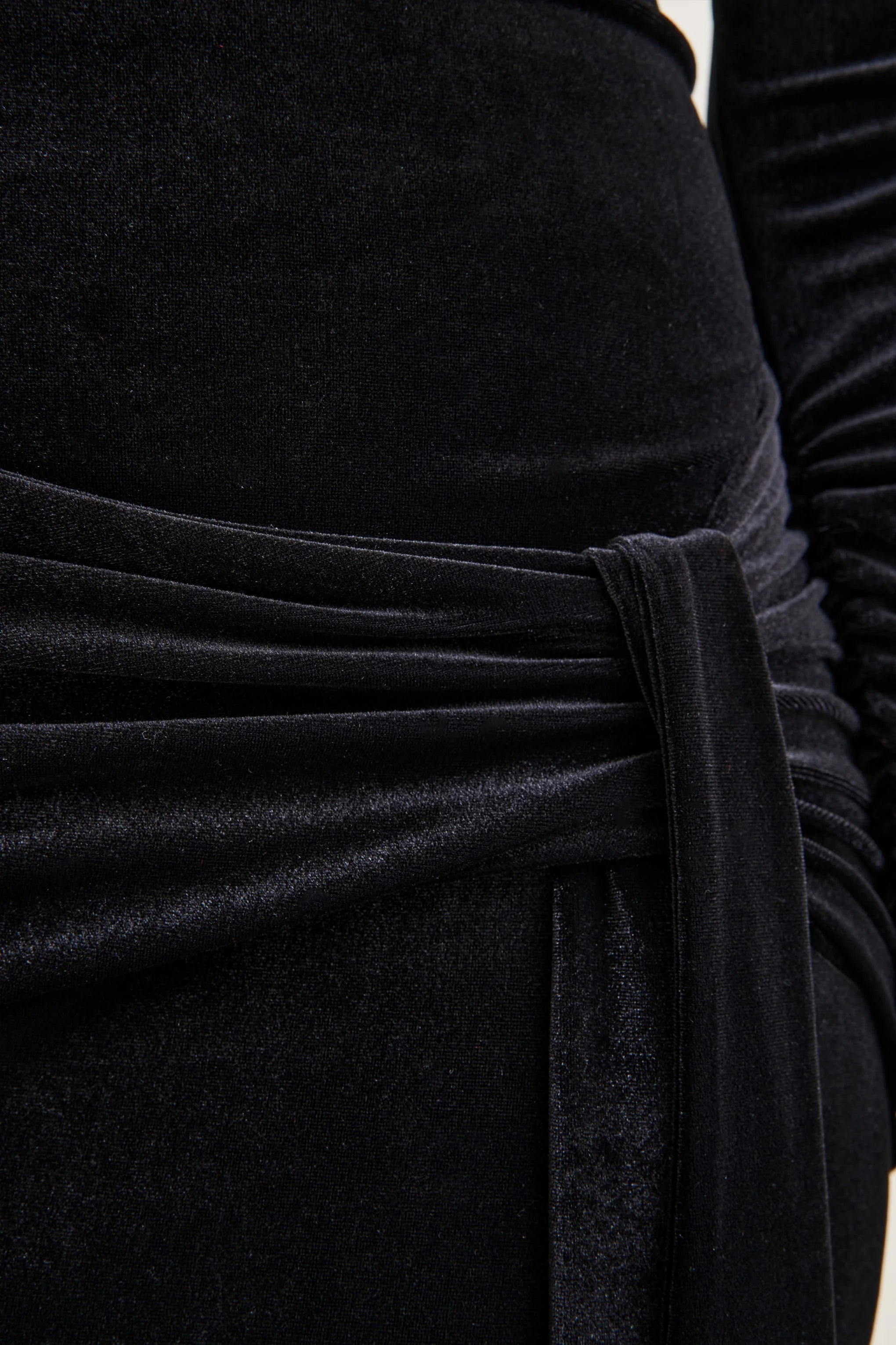 Jessara Black Bardot Neck Maxi Dress With Knot Details