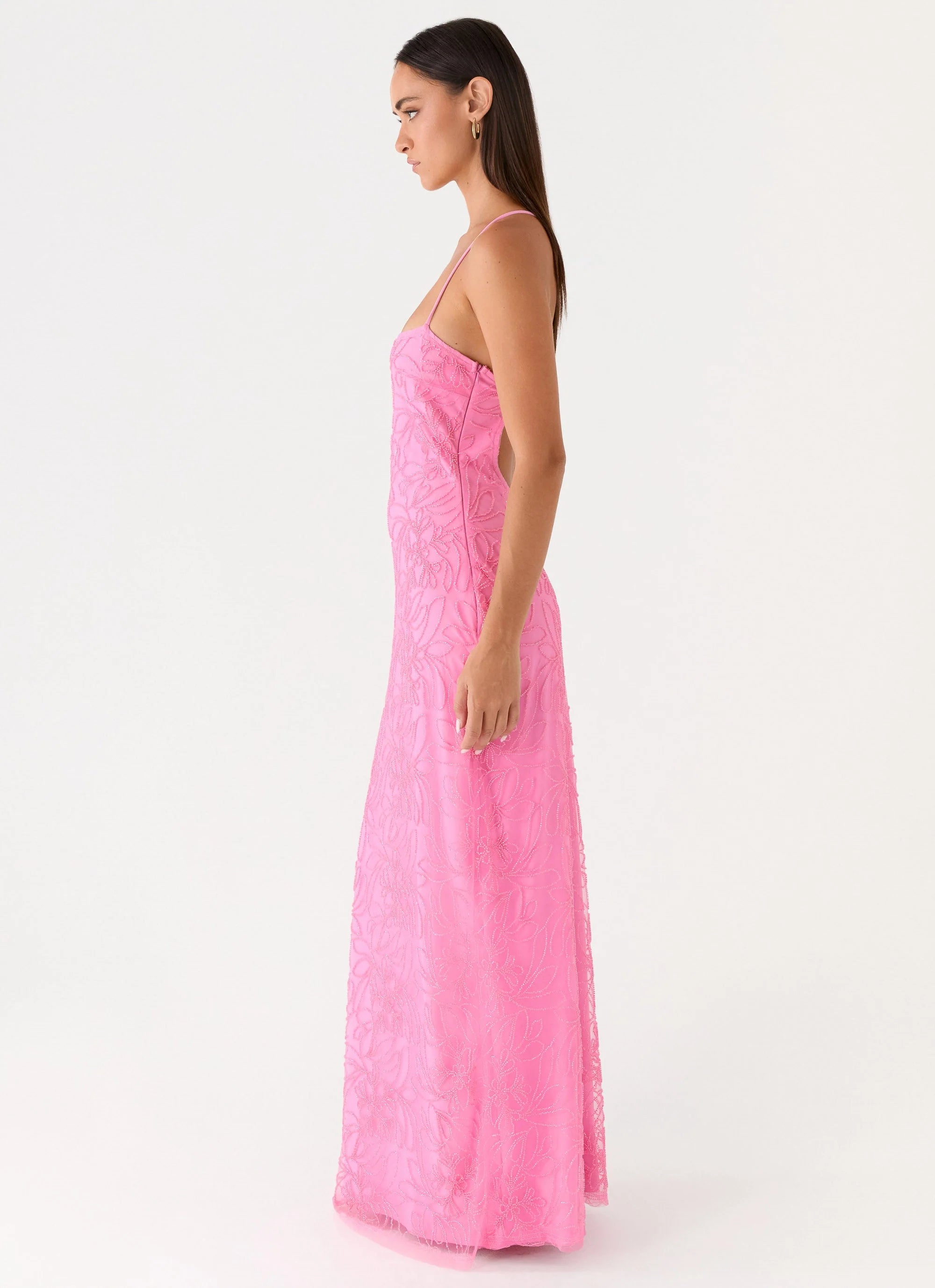 Wonyoung Beaded Maxi Dress Pink