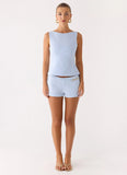 Lulita Belted Shorts Blue