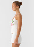 Garrix Bead Cami Top - Ivory Reef
