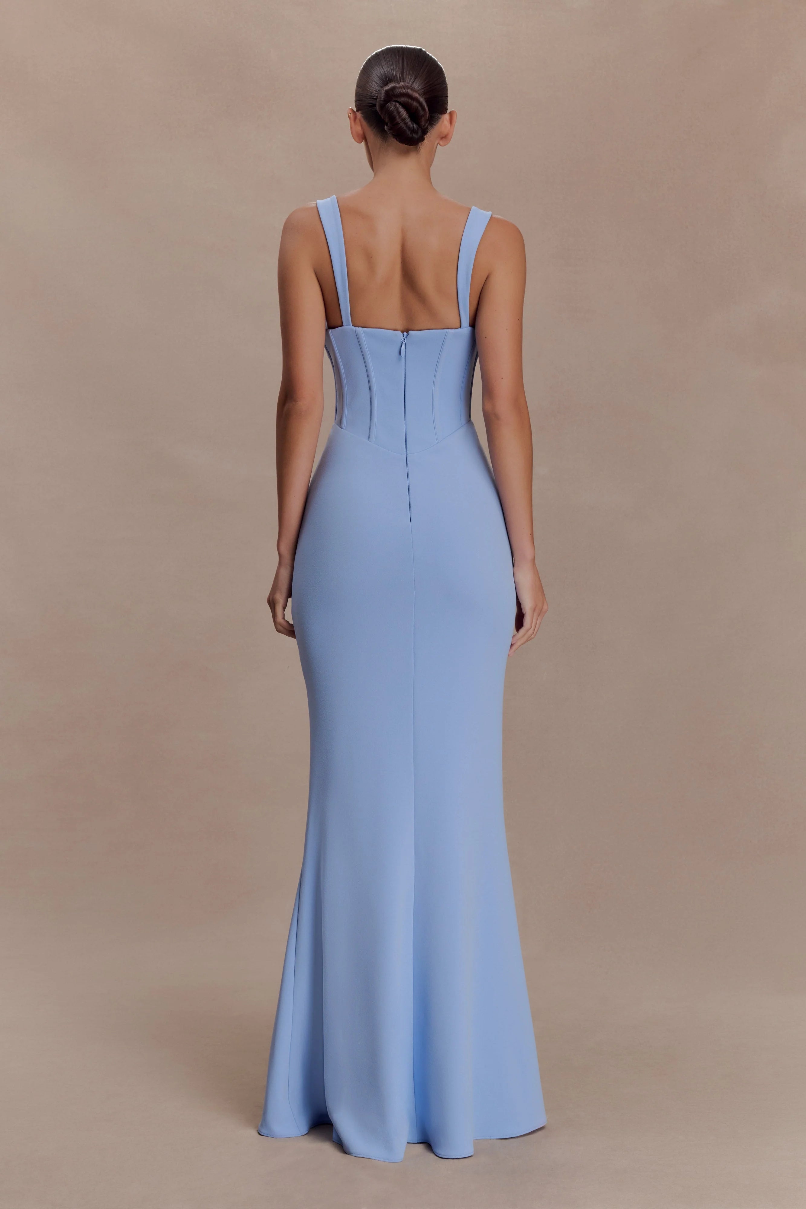 Luella Crepe Corset Maxi Dress Cornflower Blue