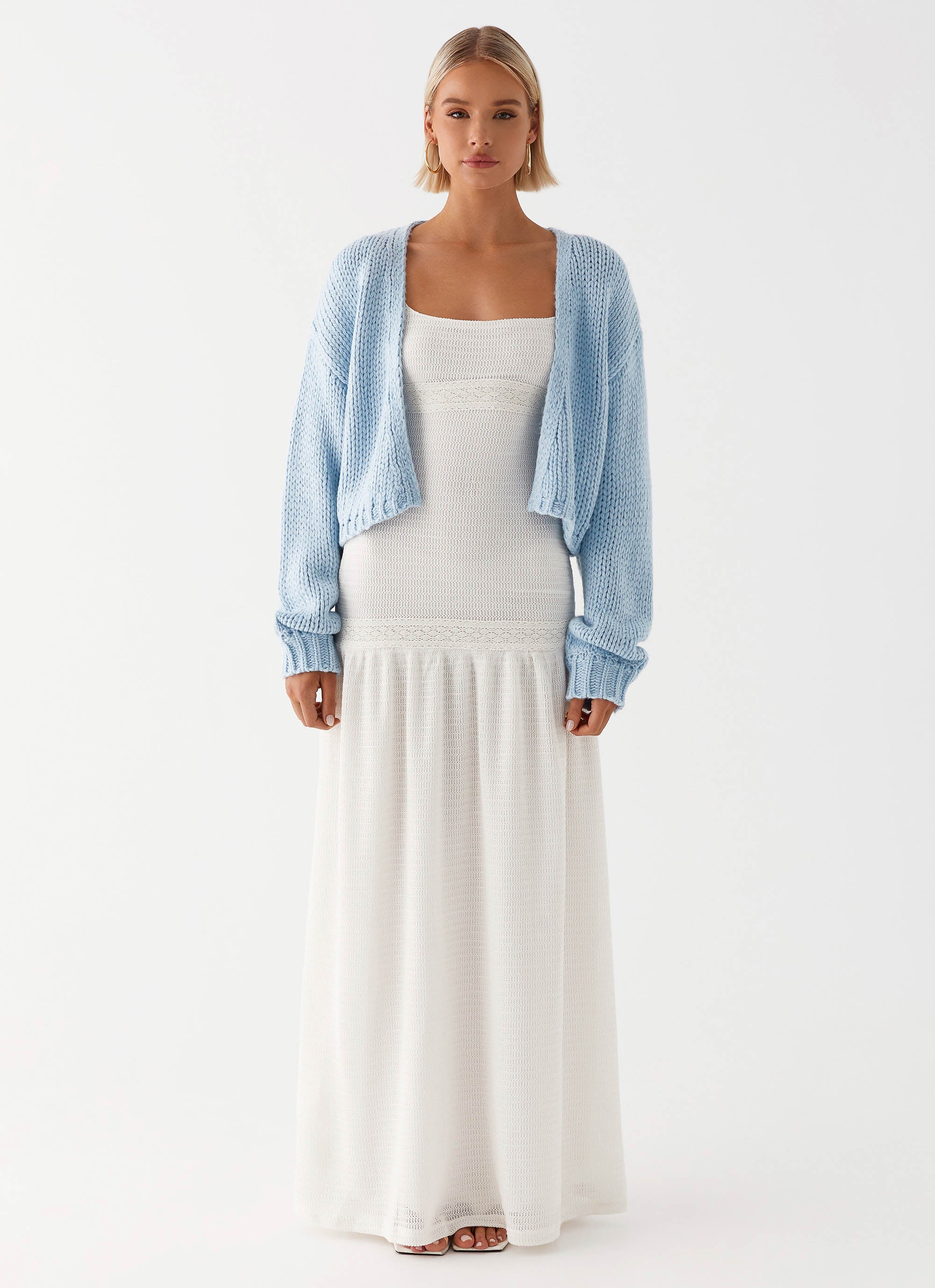 Jasleen Knit Cardigan Blue