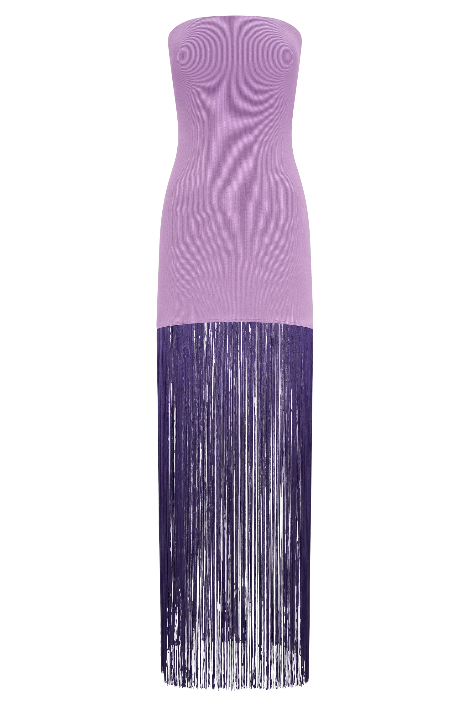 Koah Fringe Bandage Knit Maxi Dress Purple