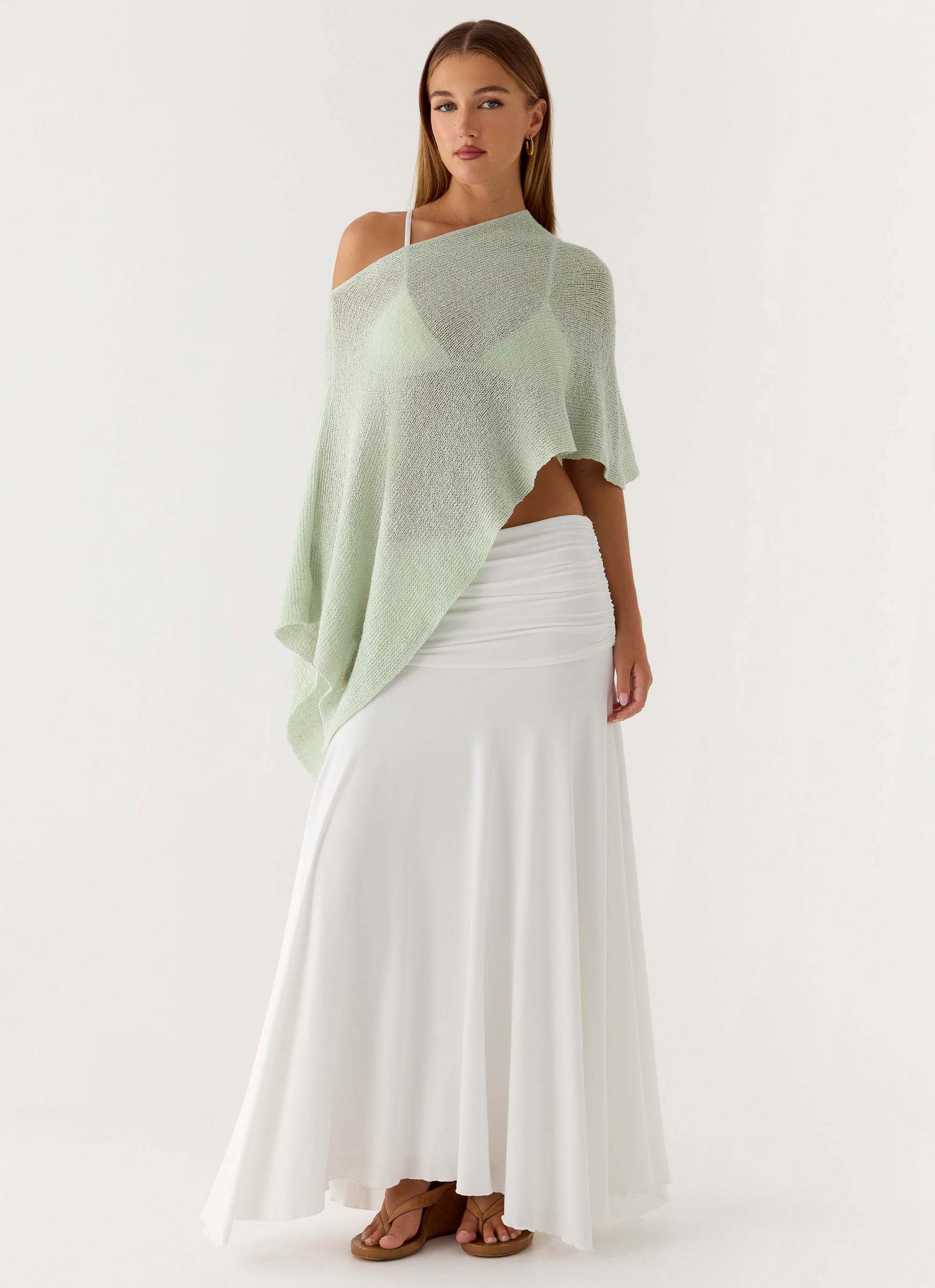 Yas Knit Cape Green