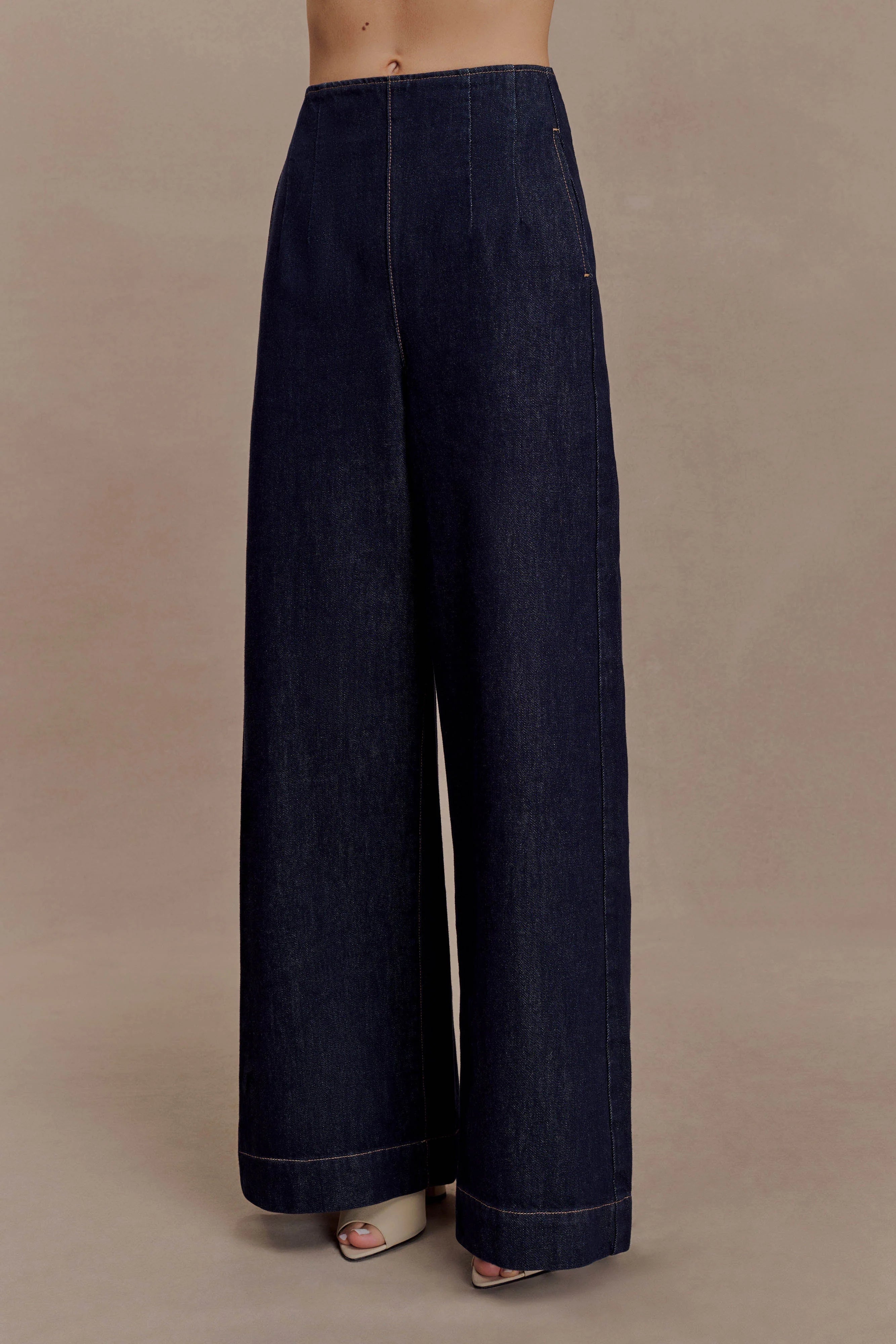 Maral High Waisted Dart Jeans Washed Indigo Blue