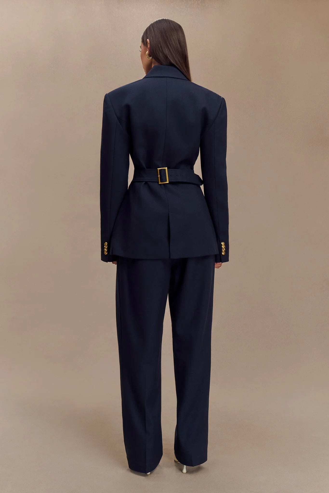 Penelope Pleated High Waisted Pants Dark Navy