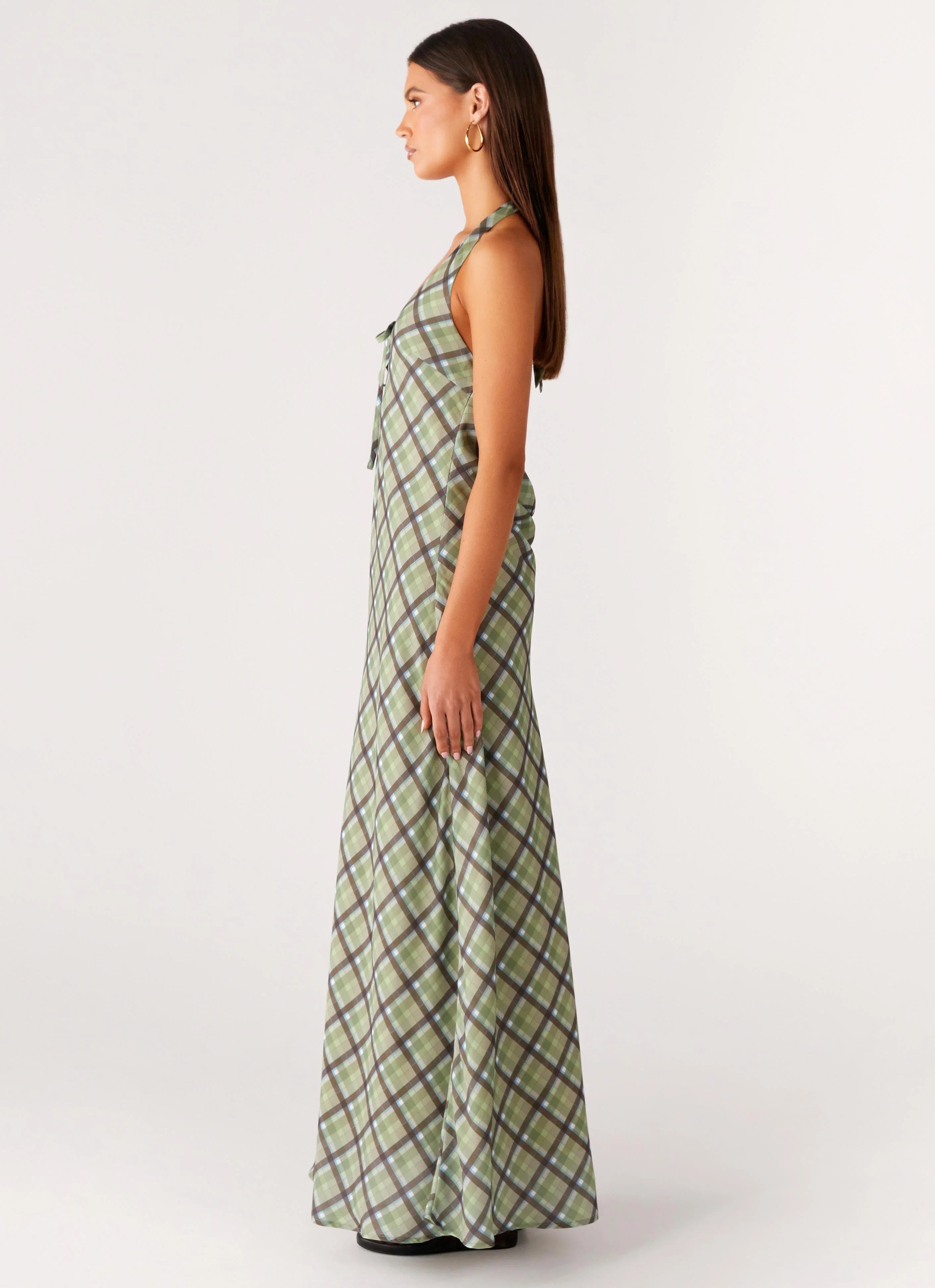 Coralie Maxi Dress Cedar Check