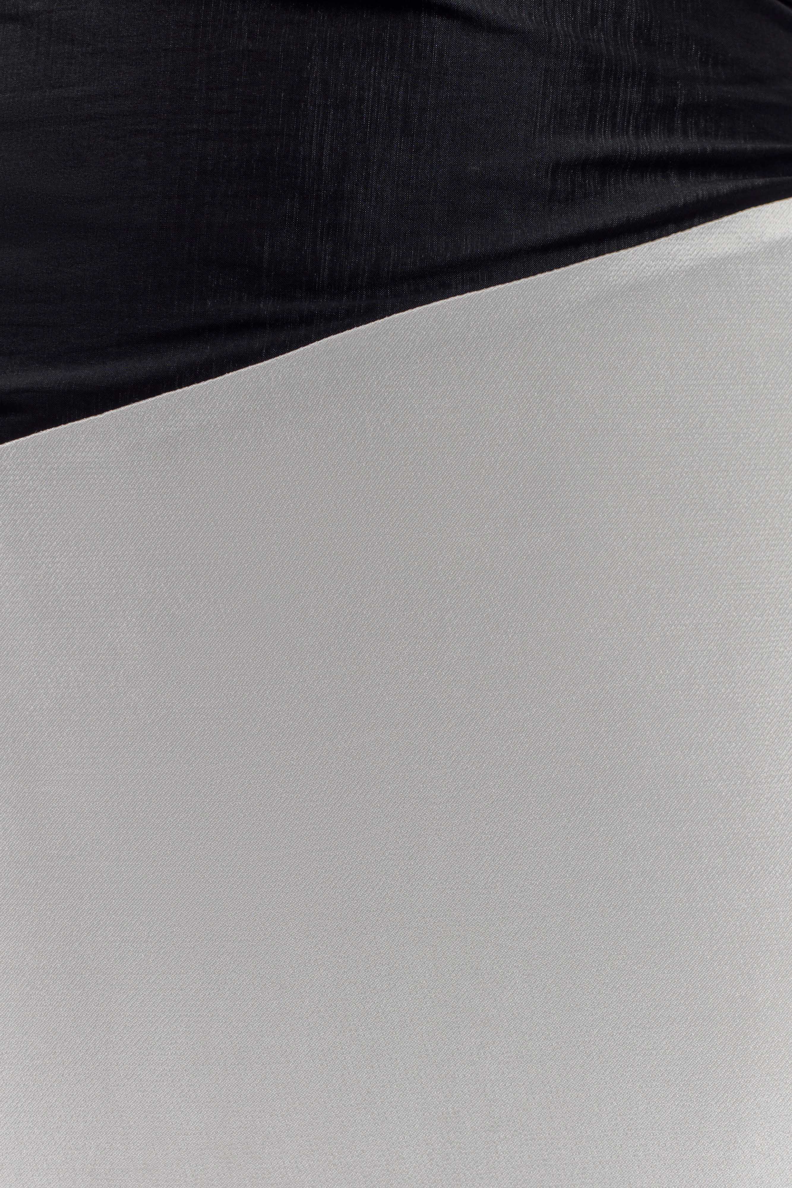 Serena Strapless Taffeta Maxi Dress White Black