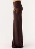 Brienne Beaded Maxi Skirt Chocolate
