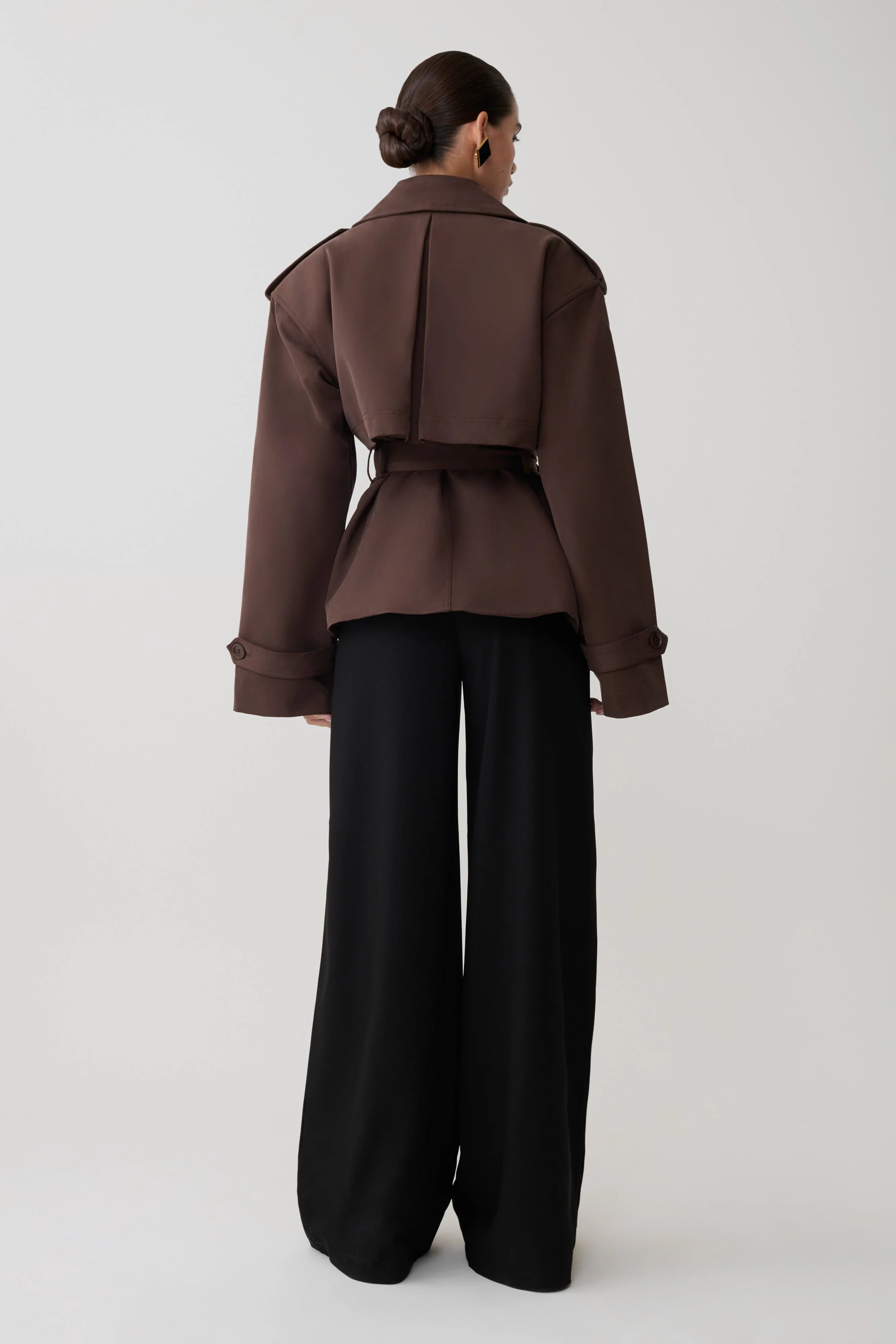 Alden Short Trench Jacket Chocolate