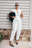Oriana Linen Oversize Pants White