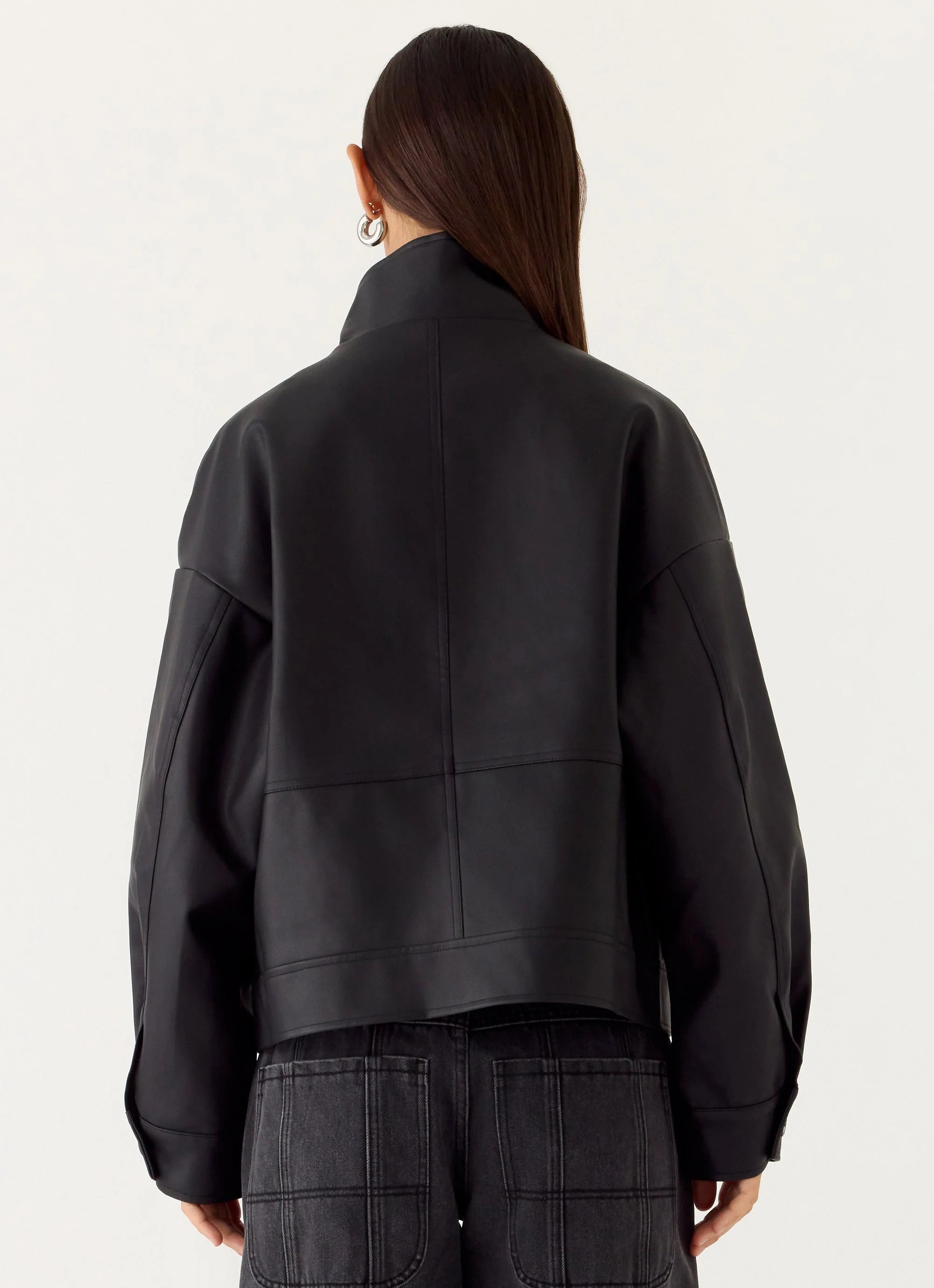 James PU Bomber Jacket Black