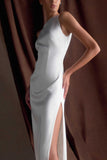 Violet Sleeveless Satin Maxi Dress White